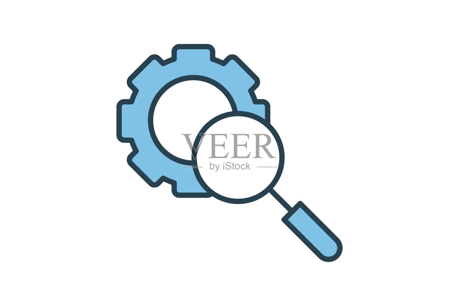 搜索引擎优化图标。与营销相关的图标。平线图标样式。简单的矢量设计可编辑插画图片素材