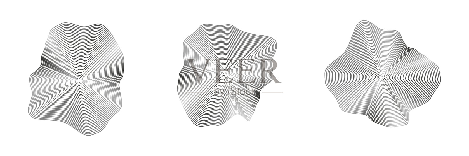 流动的线条波浪。半色调纹理。白色背景上的曲线半色调形状。三维矢量波浪线模式。矢量插图。插画图片素材