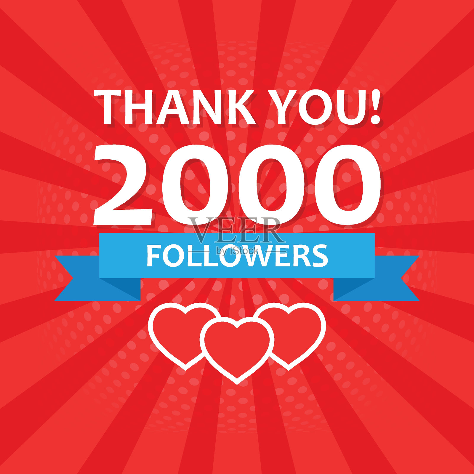 感谢2000个追随者图标的扁平风格。订阅量矢量插图孤立的背景。2k追随者标牌经营理念。插画图片素材