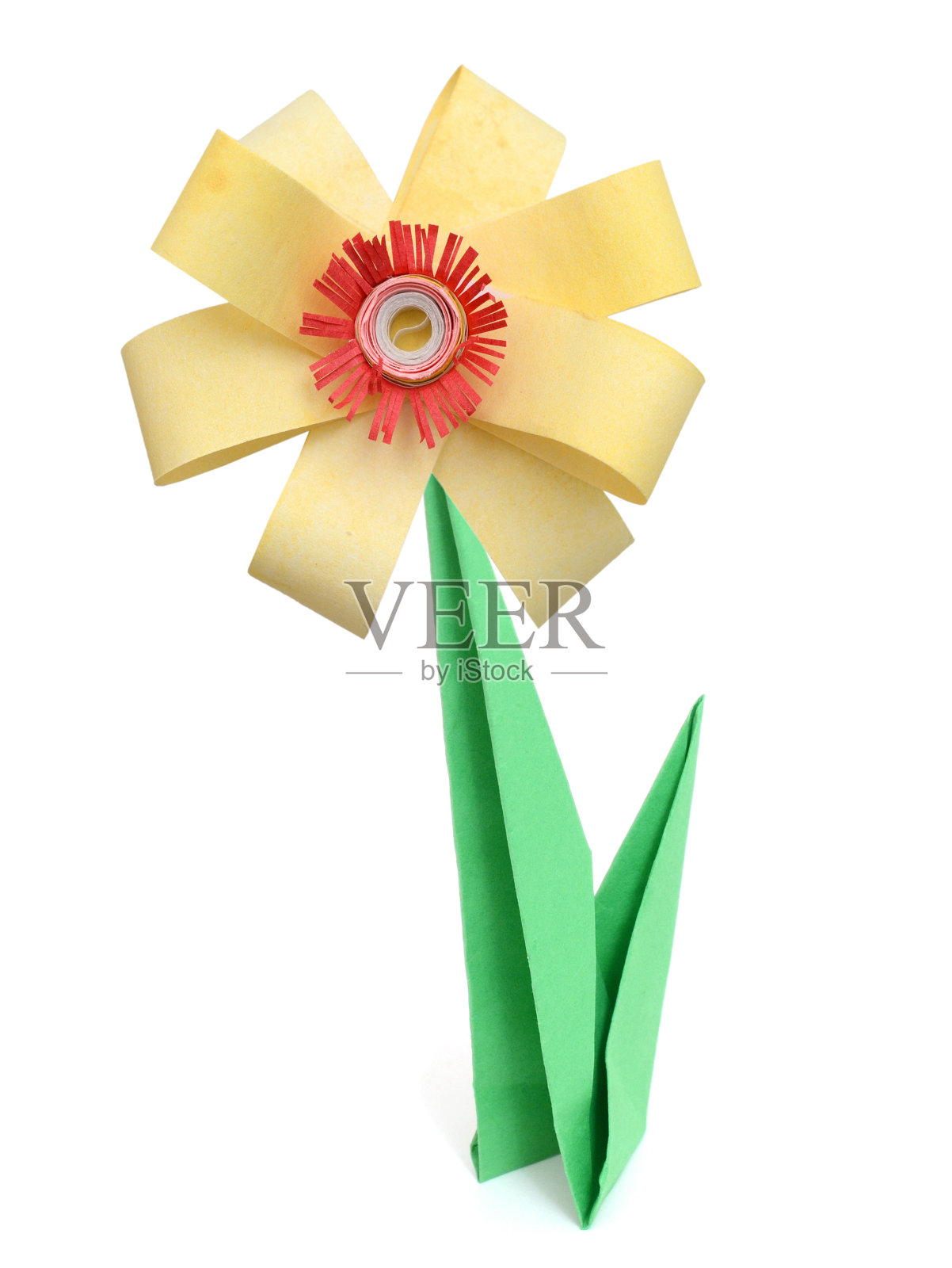 春天折纸水仙花照片摄影图片