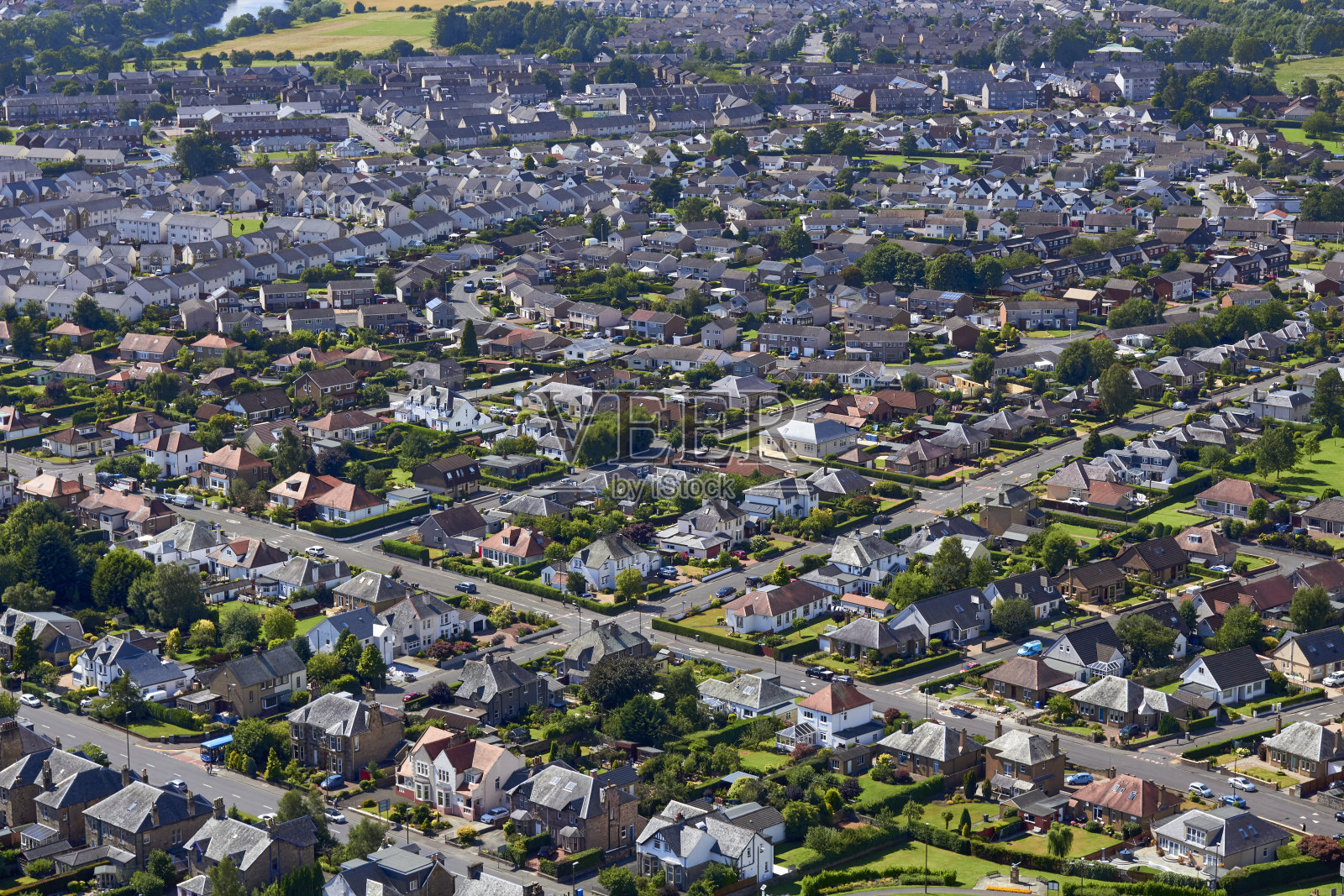 鸟瞰斯特林的城市建筑和城市景观照片摄影图片