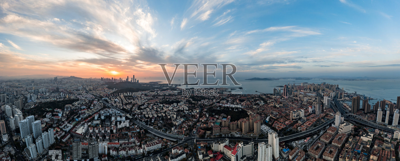 青岛落日照片摄影图片