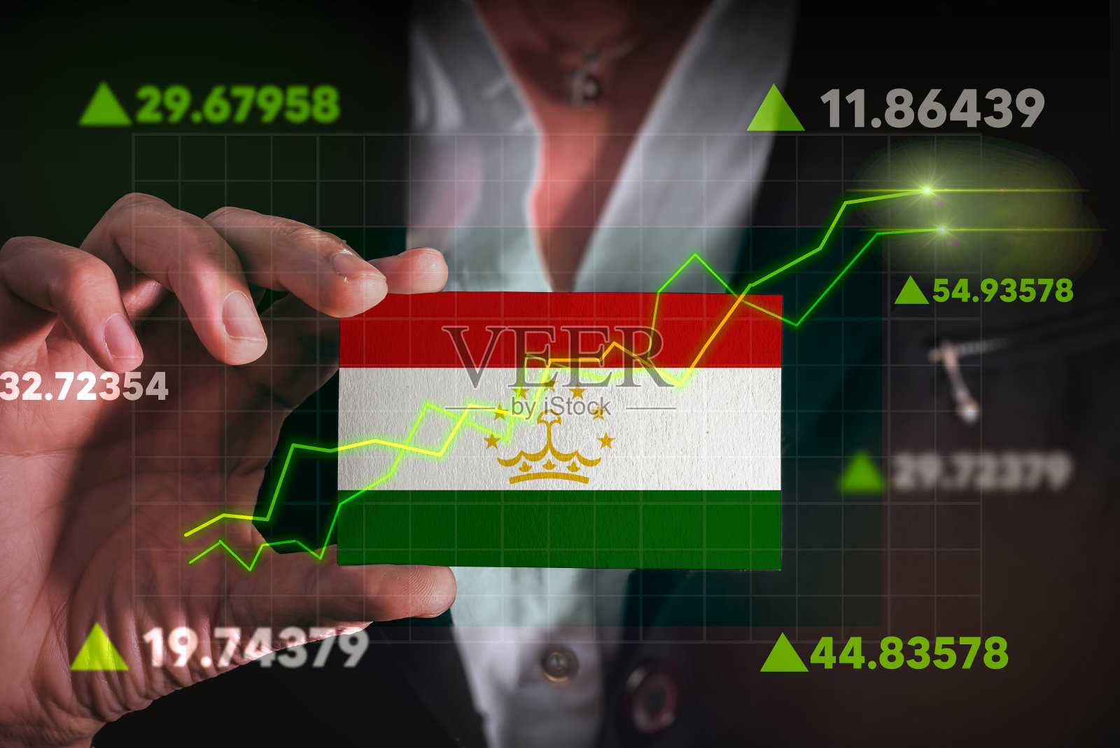 在塔吉克斯坦前面长大的图表照片摄影图片