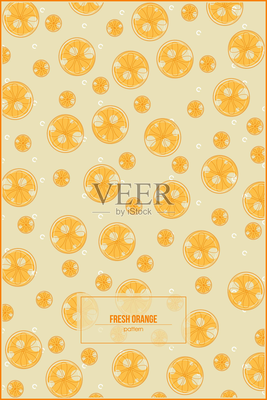 鲜橙色图案为维c飞片设计插画图片素材