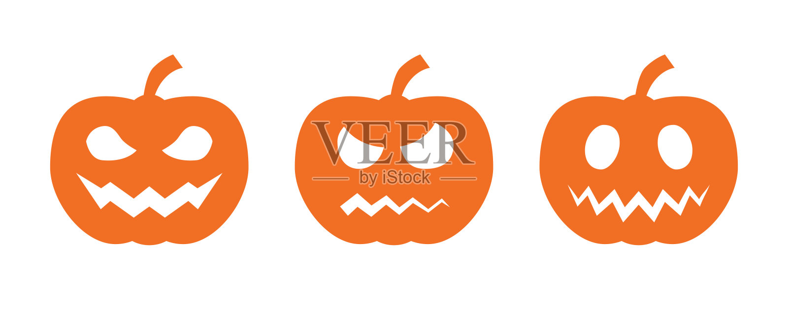 幽灵万圣节南瓜矢量图标插画图片素材