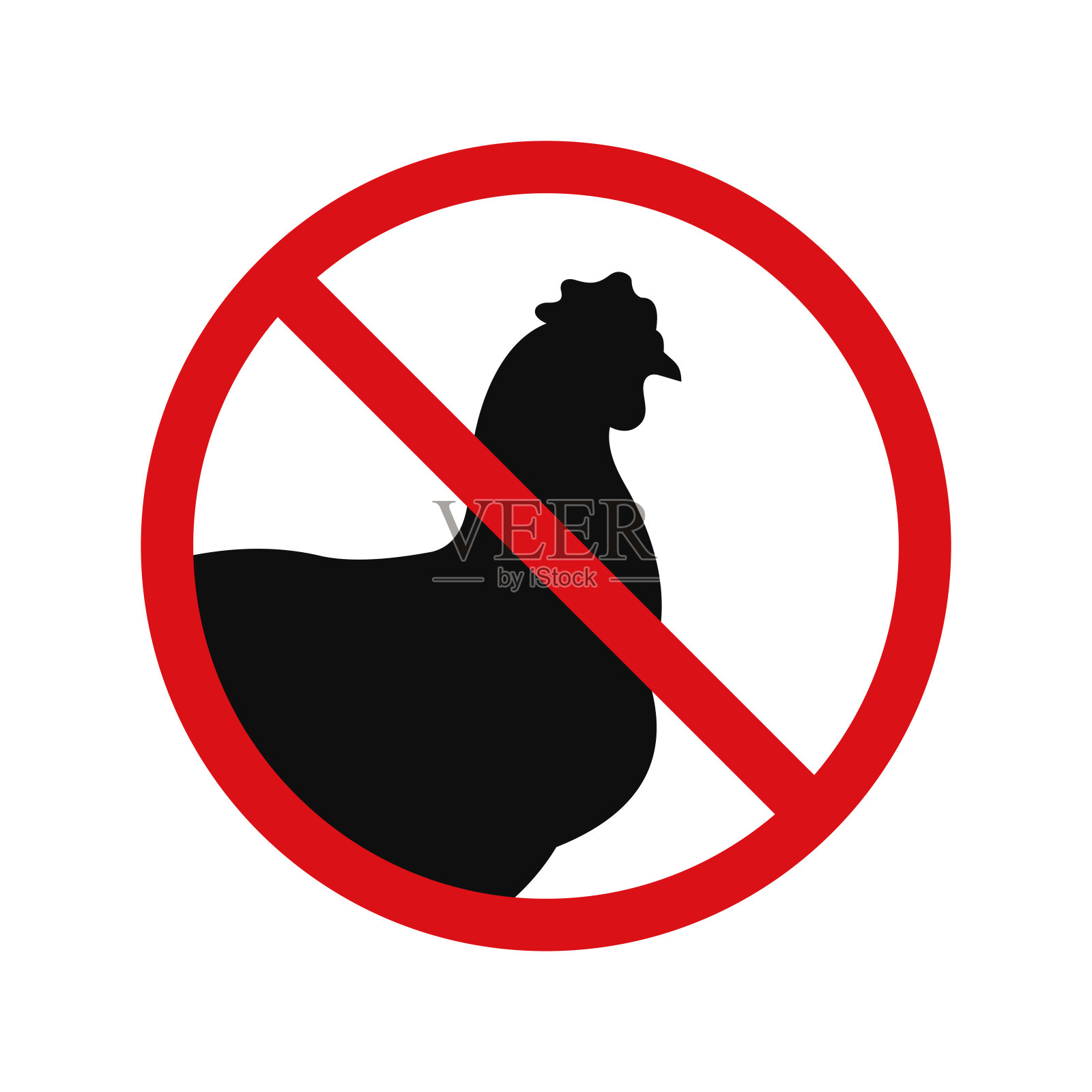 没有鸡家禽图标标志符号孤立在白色背景上插画图片素材