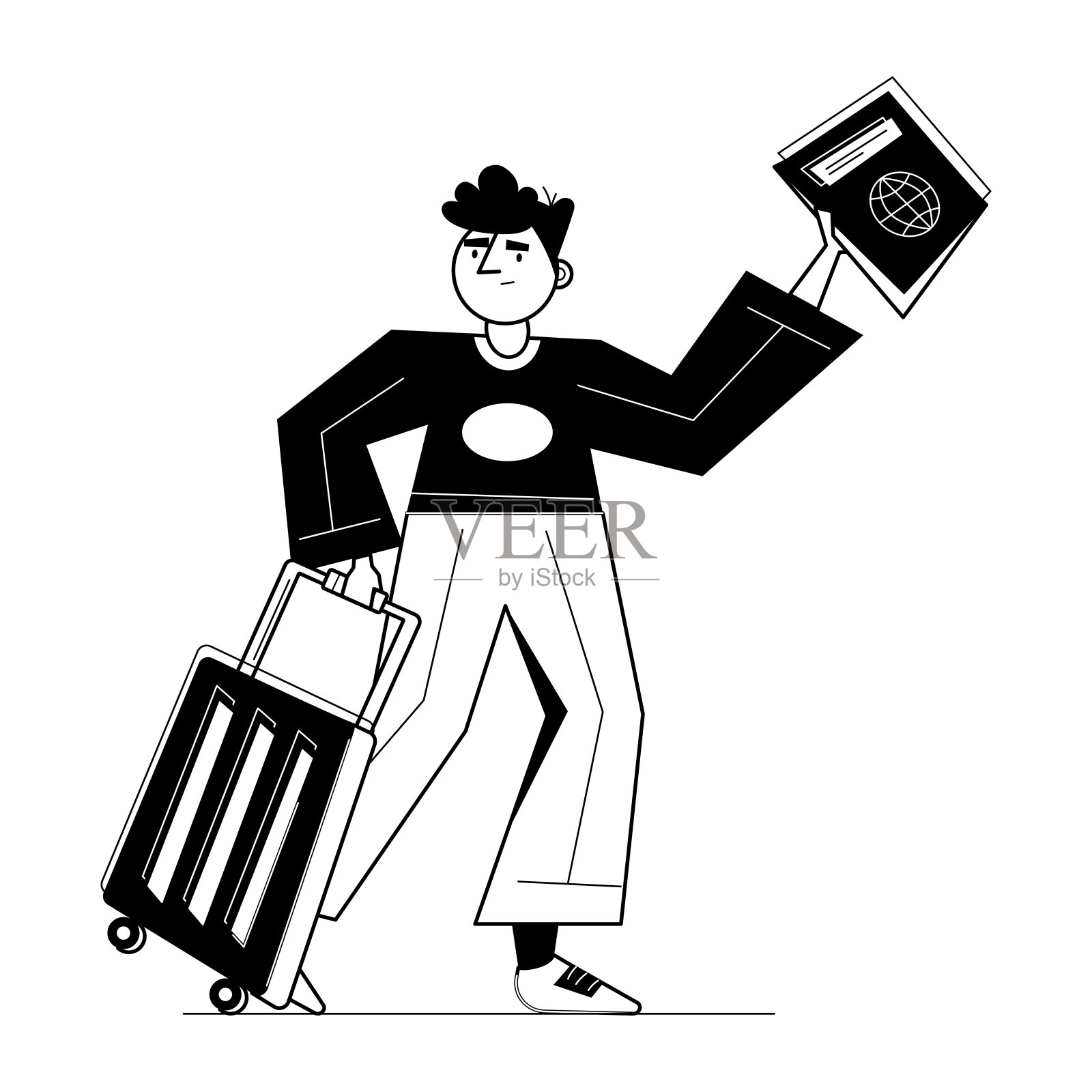 旅游护照插画图片素材