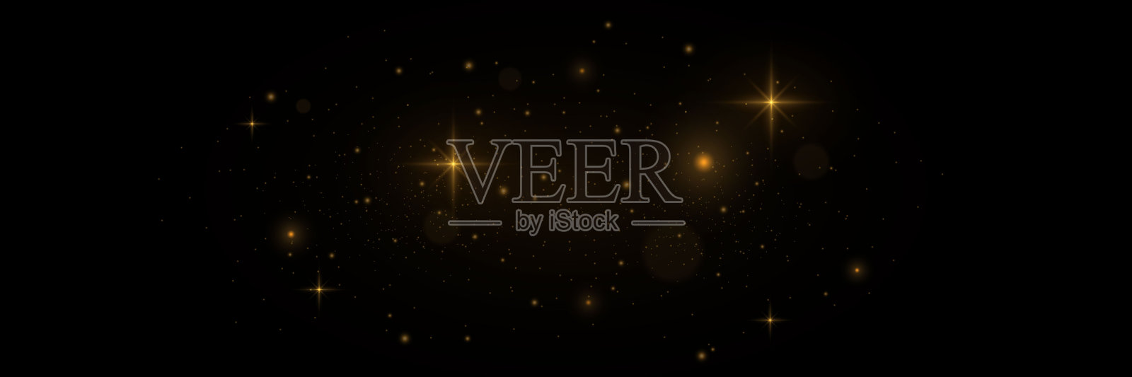 闪亮的粒子效果。矢量闪烁在黑色背景上。插画图片素材