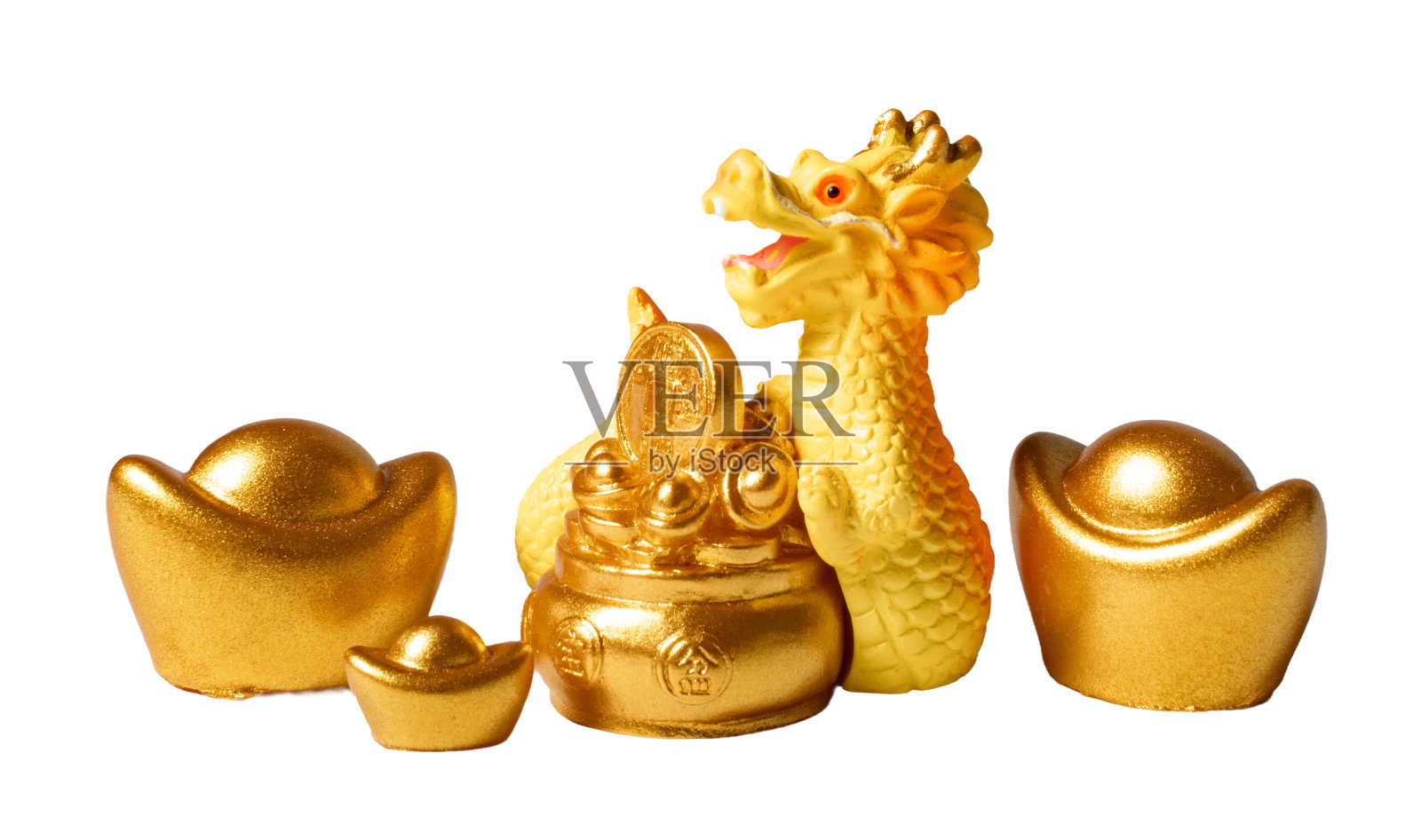 白色或透明背景下的中国龙新年图案照片摄影图片