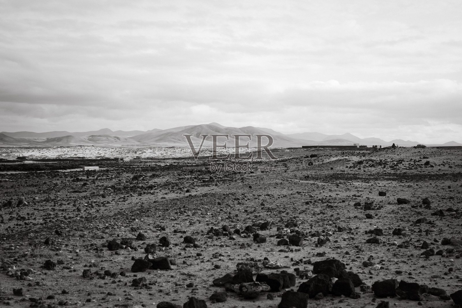 富埃特文图拉山的风景单色照片摄影图片