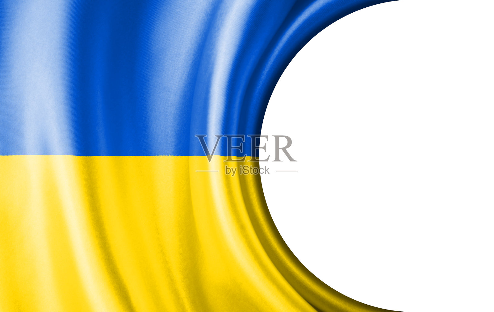 摘要插图，乌克兰国旗与圆形区域白色背景的文字或图像。照片摄影图片
