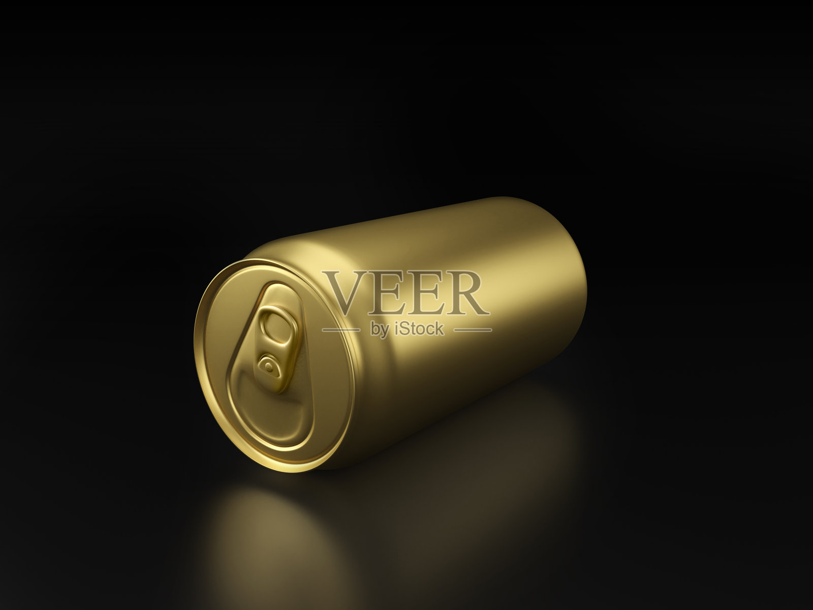 黑色背景上的金色铝罐照片摄影图片