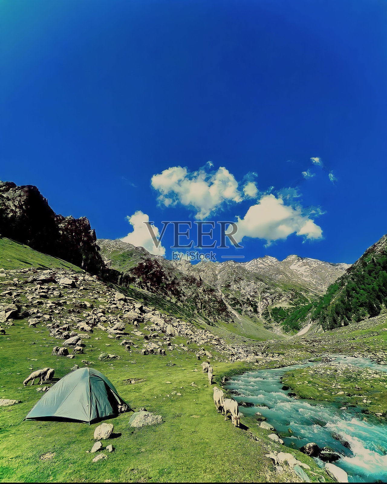 山间溪流照片摄影图片