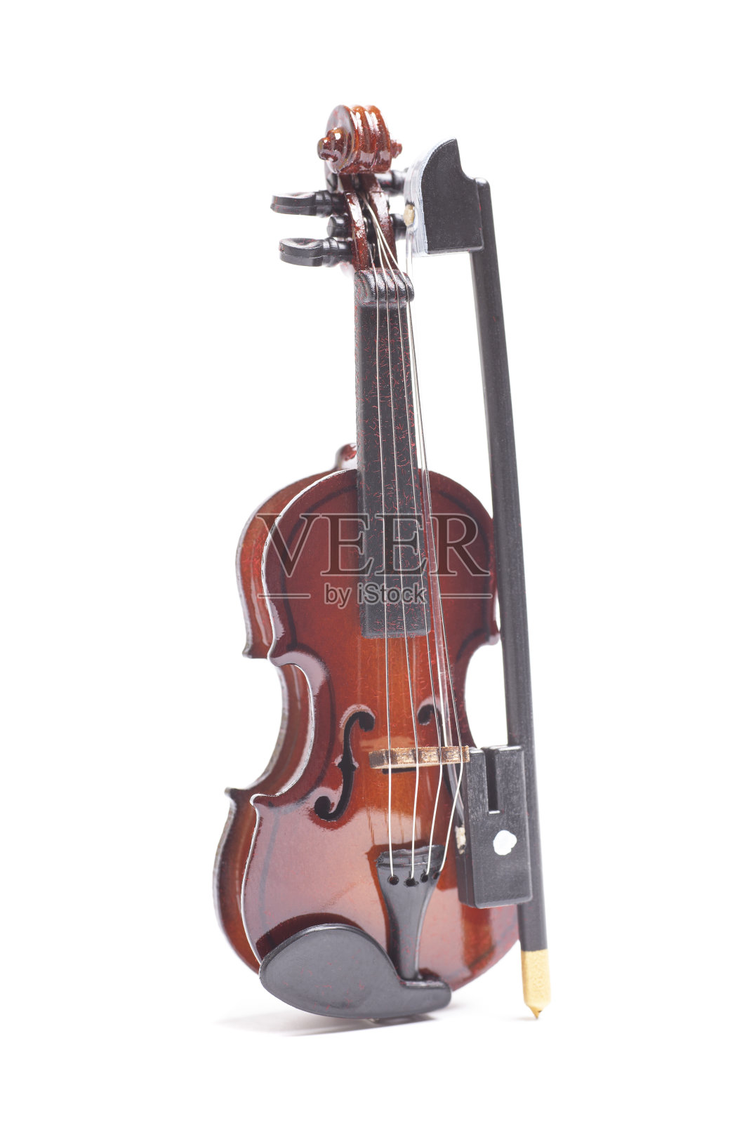 小提琴与弓孤立在白色背景照片摄影图片