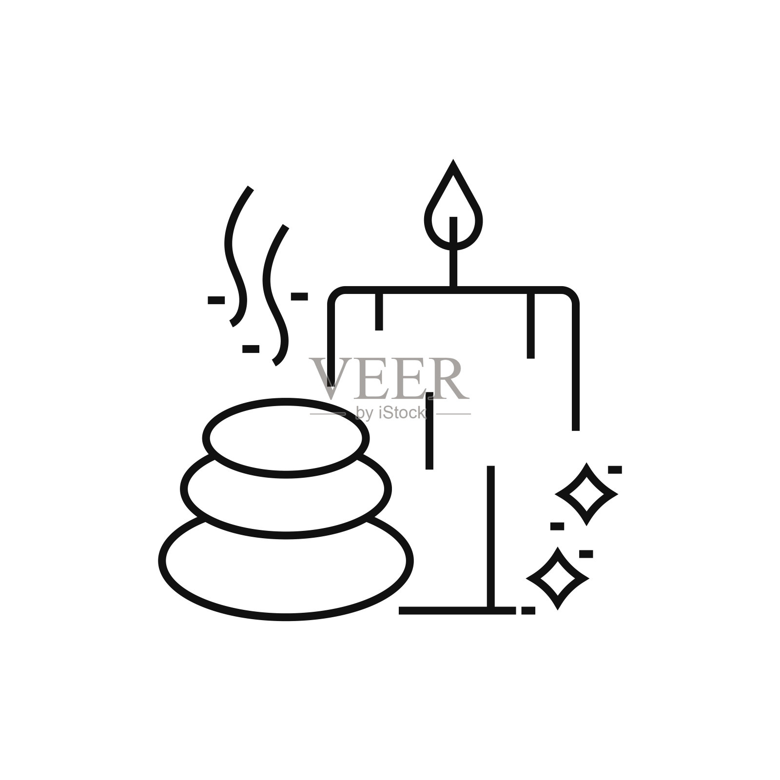 芳香治疗线图标矢量插图。图标设计的标志，移动应用程序，网站，用户界面，用户体验，标志，符号。插画图片素材