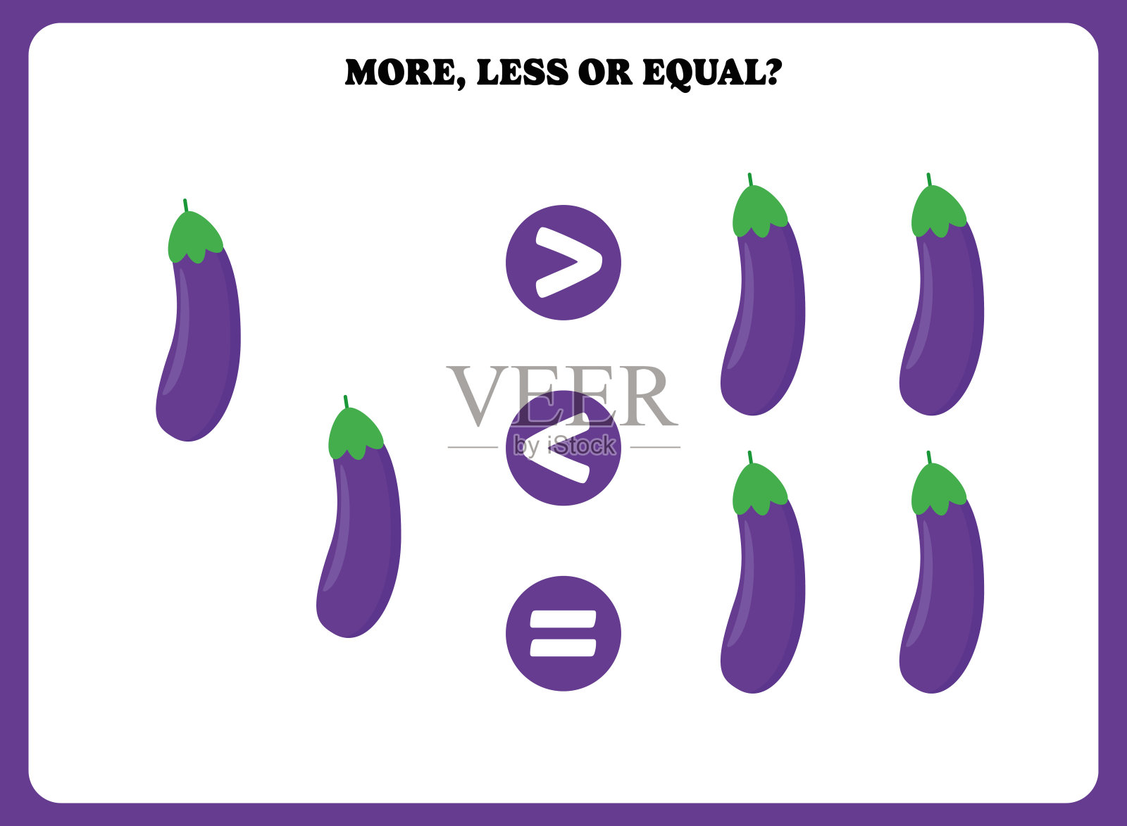 多一点少一点还是相等?儿童数学教育游戏。插画图片素材