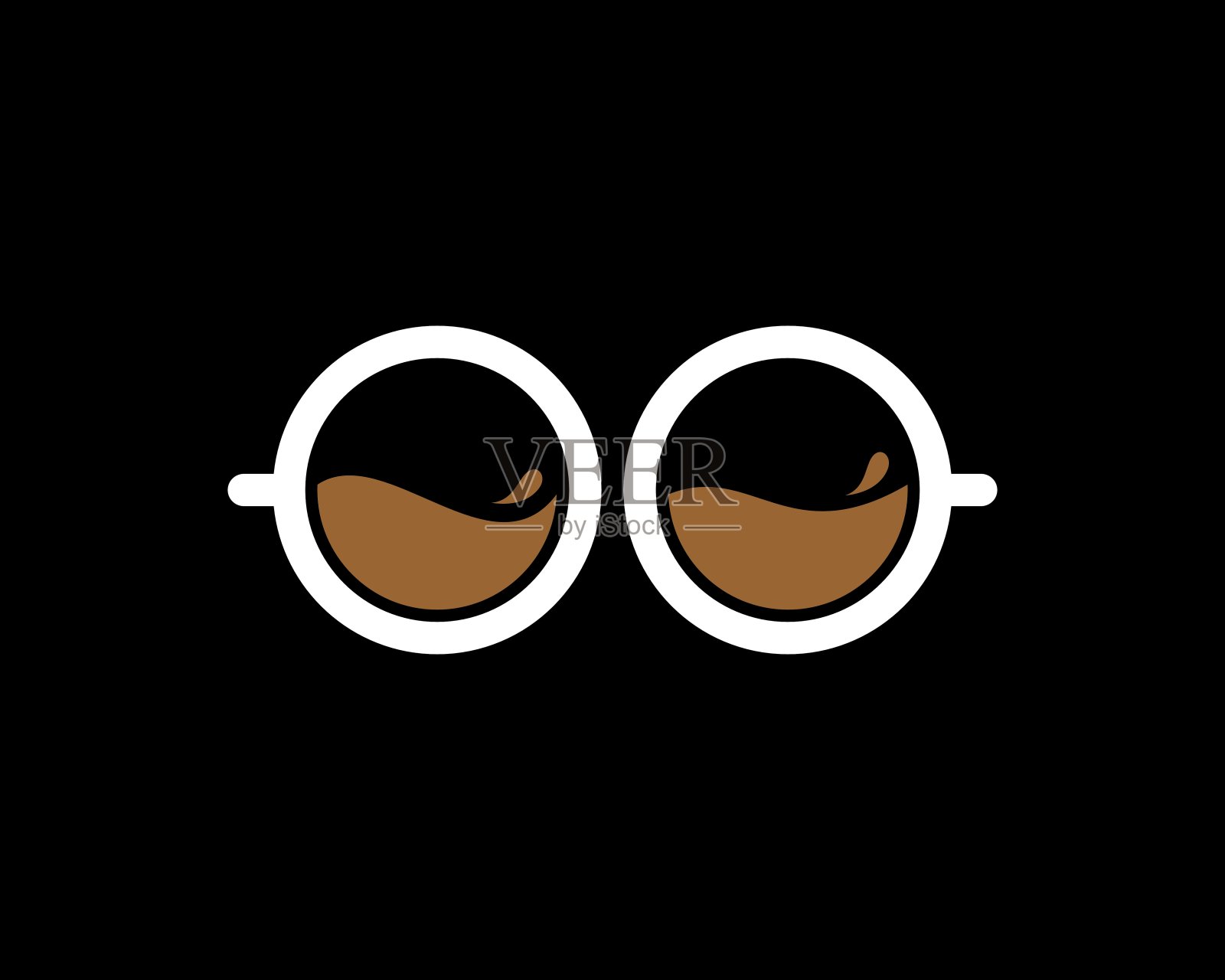 结合矢量标志的咖啡和玻璃杯插画图片素材