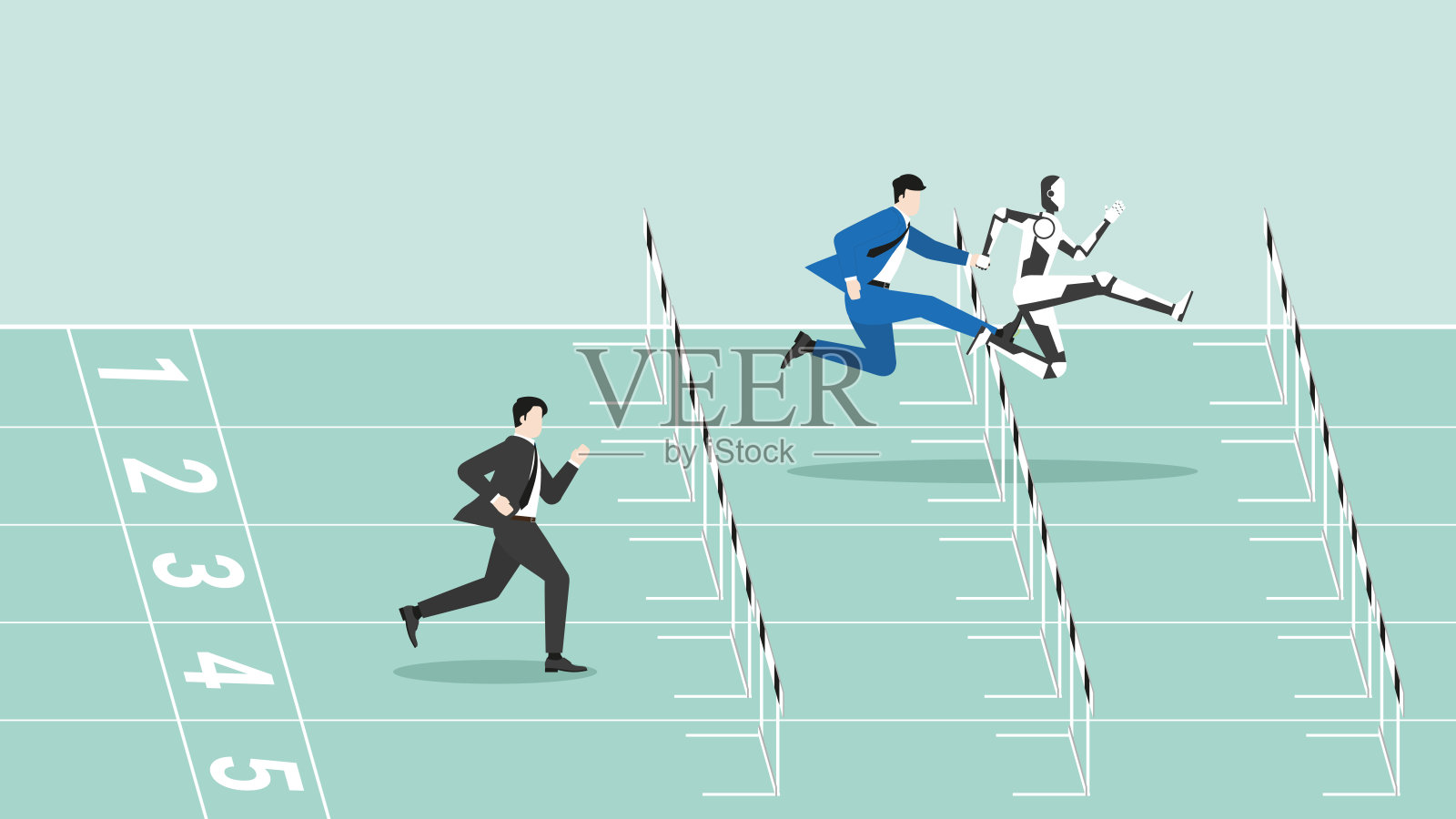 人工智能技术概念的业务助理、顾问和支持。插画图片素材