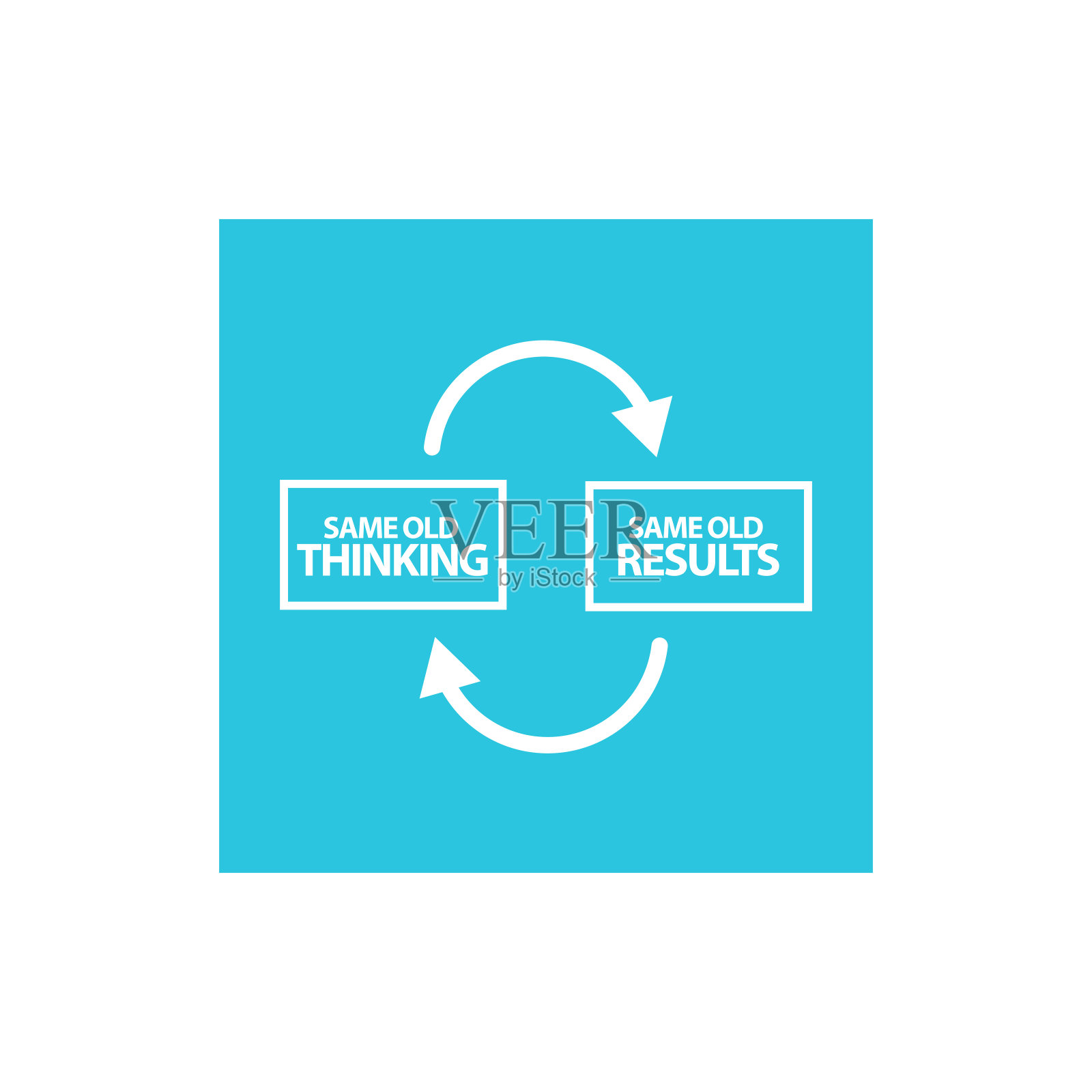 思考和结果图标。白色背景上的蓝色图标。从蓝色图标集。插画图片素材