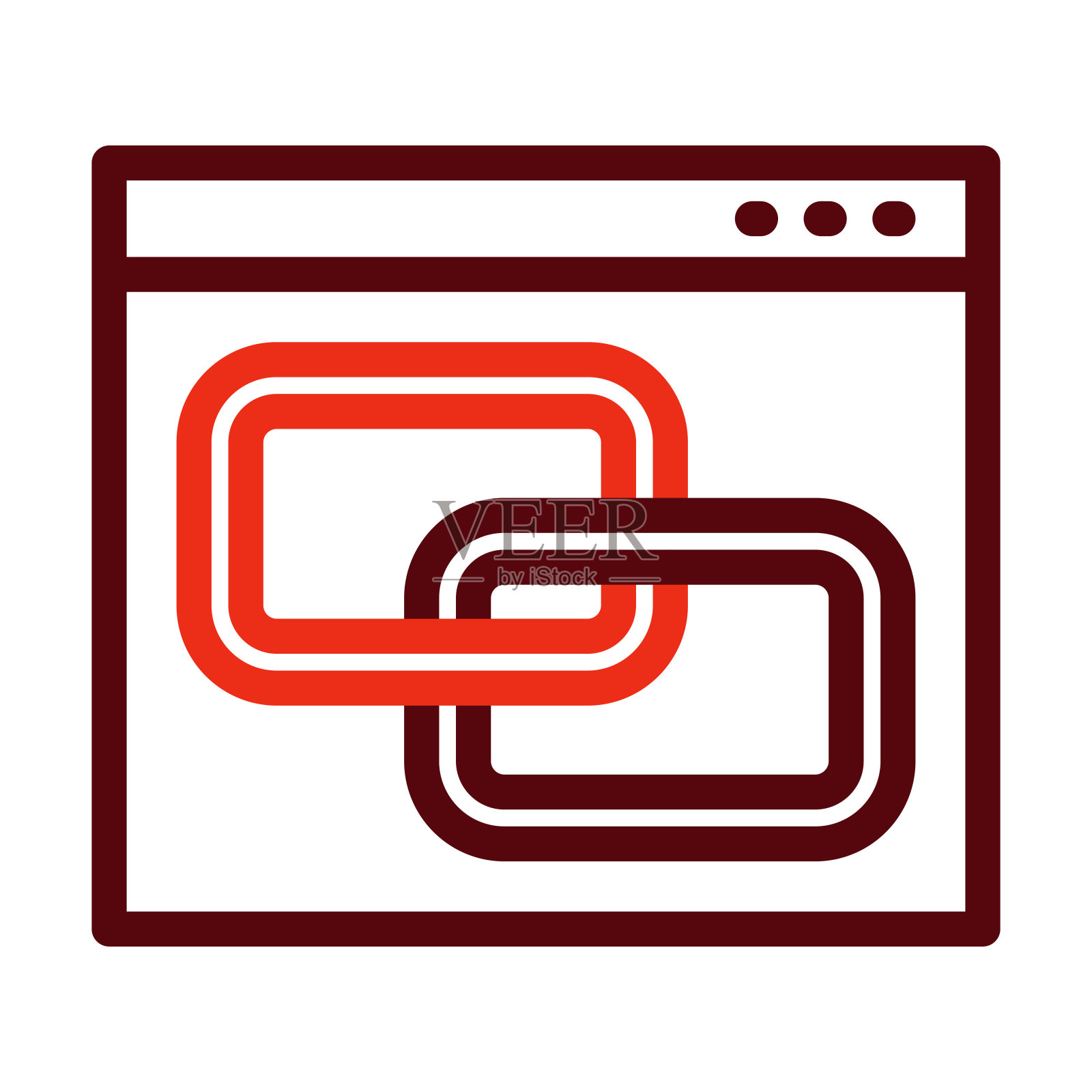 反向链接矢量粗线两种颜色图标的个人和商业用途。插画图片素材