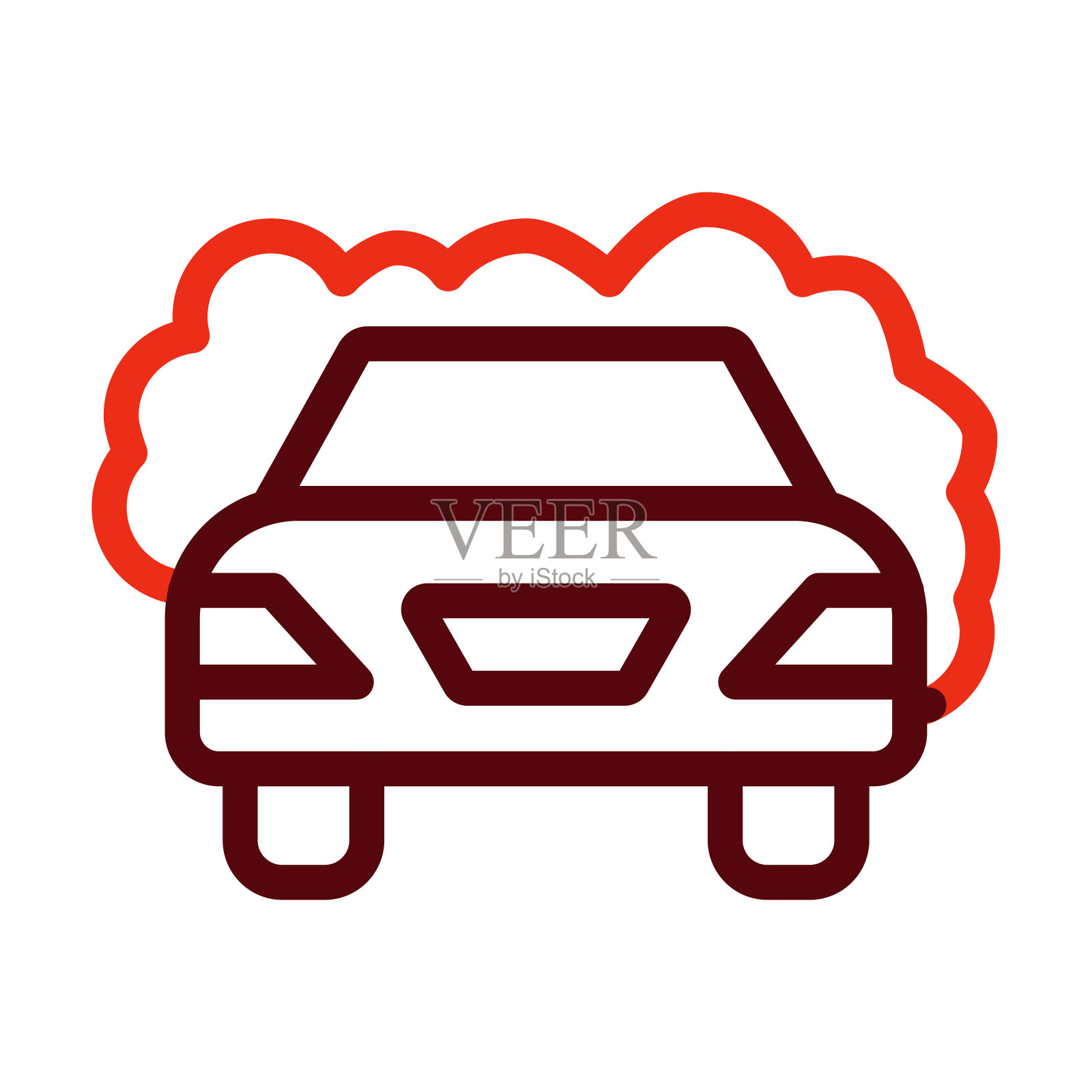 洗车矢量粗线两个颜色图标的个人和商业用途。插画图片素材