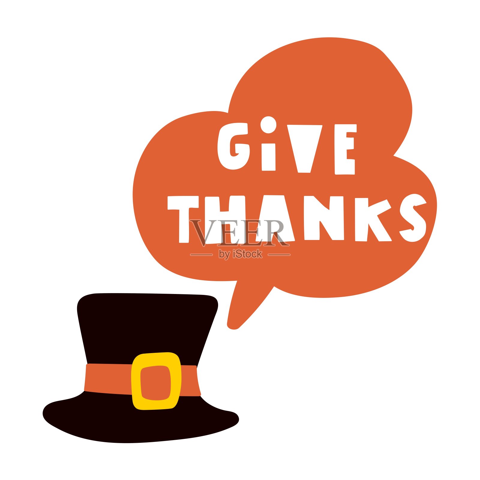 感恩。感恩节。朝圣者的帽子。矢量设计。插画图片素材