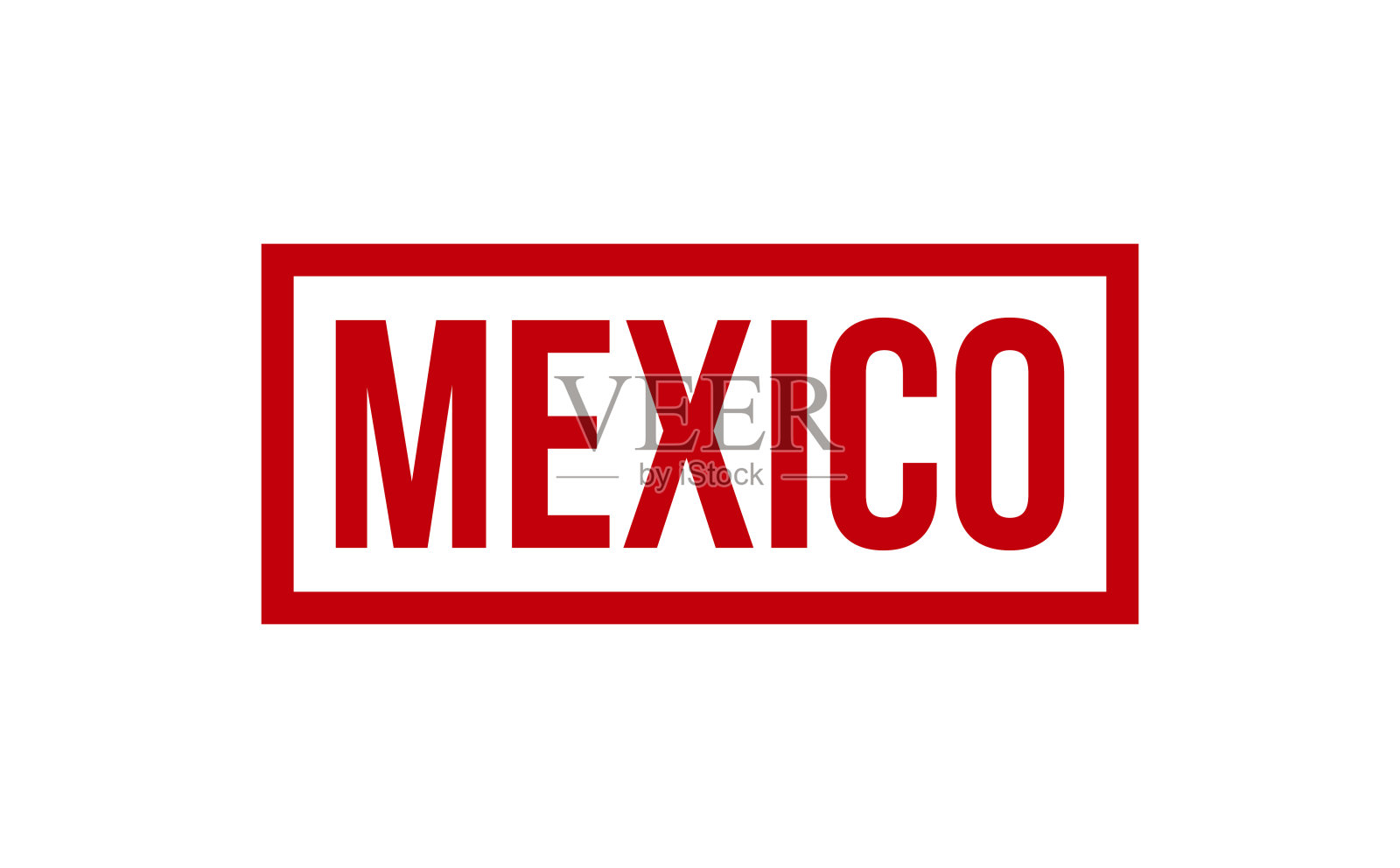 墨西哥橡皮图章印章矢量插画图片素材