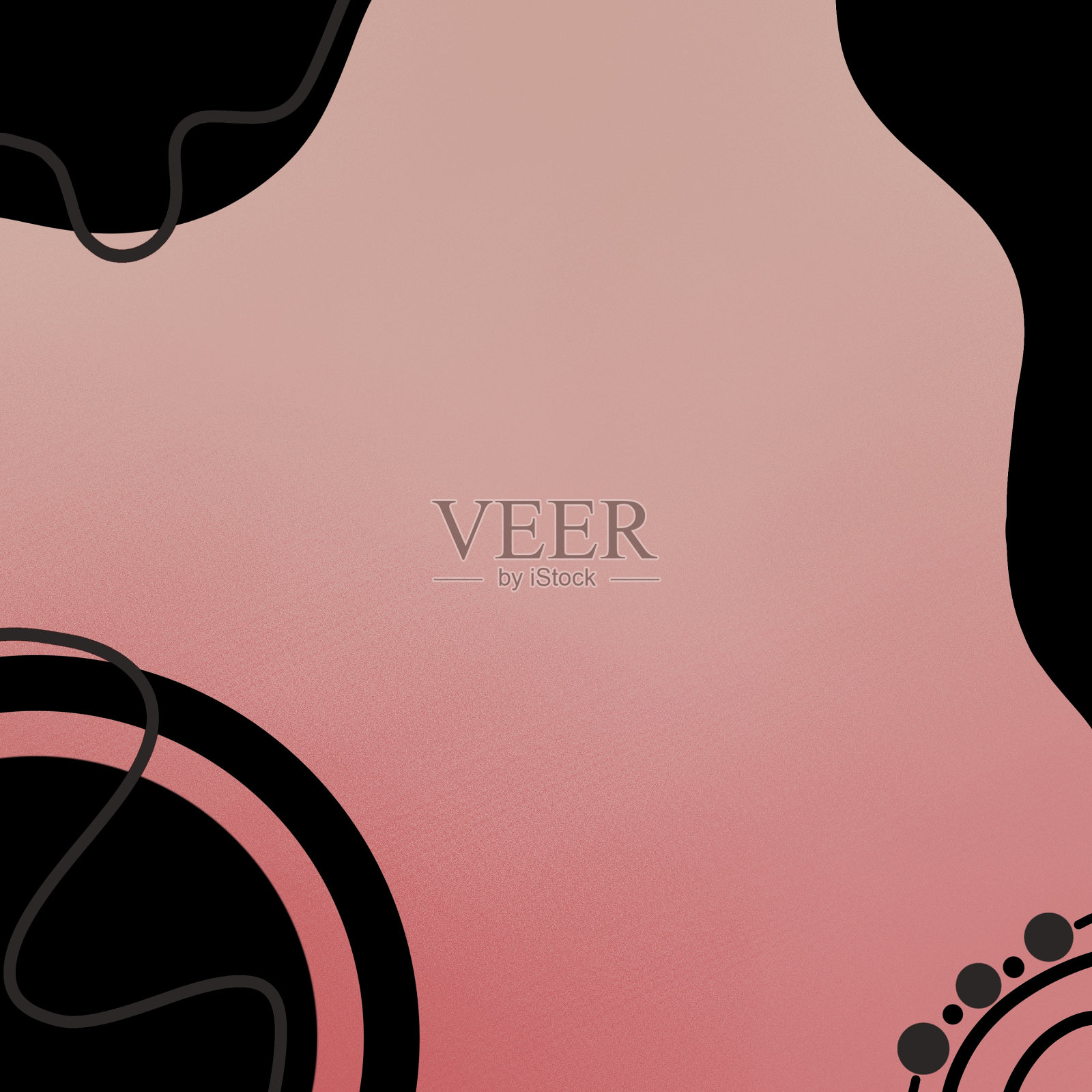 带有文本空间的抽象背景。背景有一个渐变的红色色调，黑色的线条与背景颜色形成对比。插画图片素材