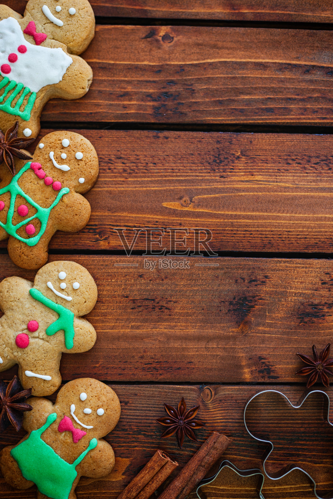 自制的圣诞姜饼饼干照片摄影图片