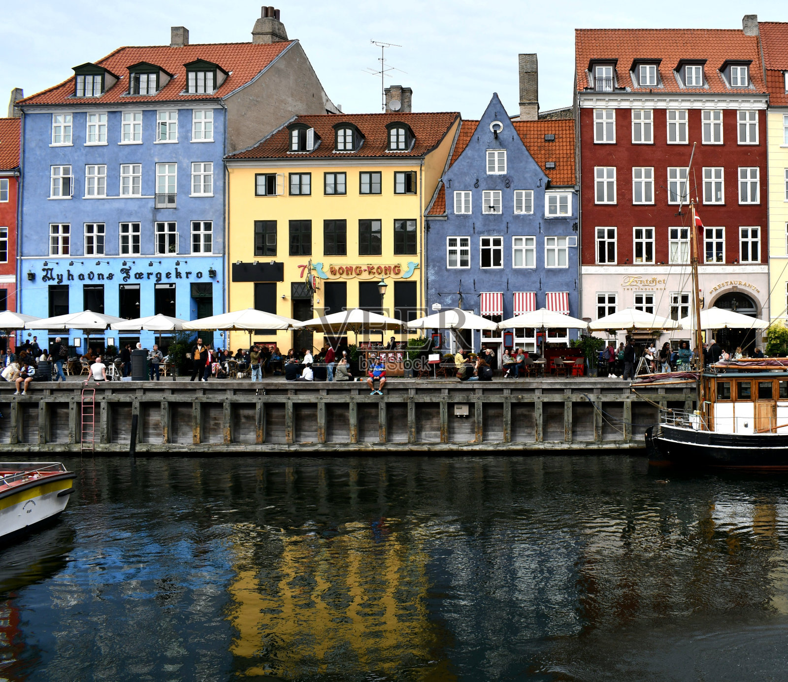 哥本哈根的尼黑文船区照片摄影图片