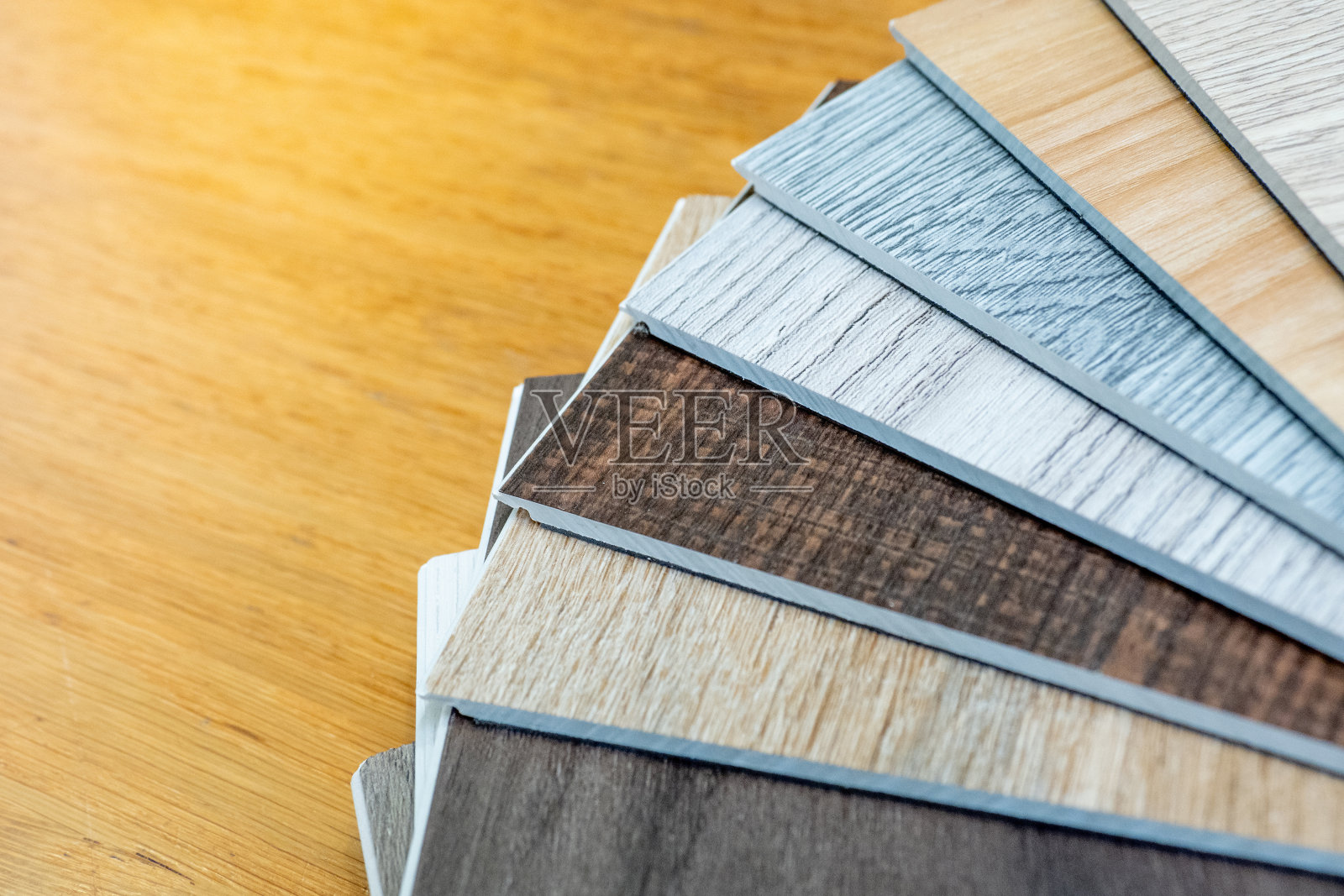 木质纹理层压板材料样品收集或集木件目录指南，用于室内建筑和家具设计工作照片摄影图片