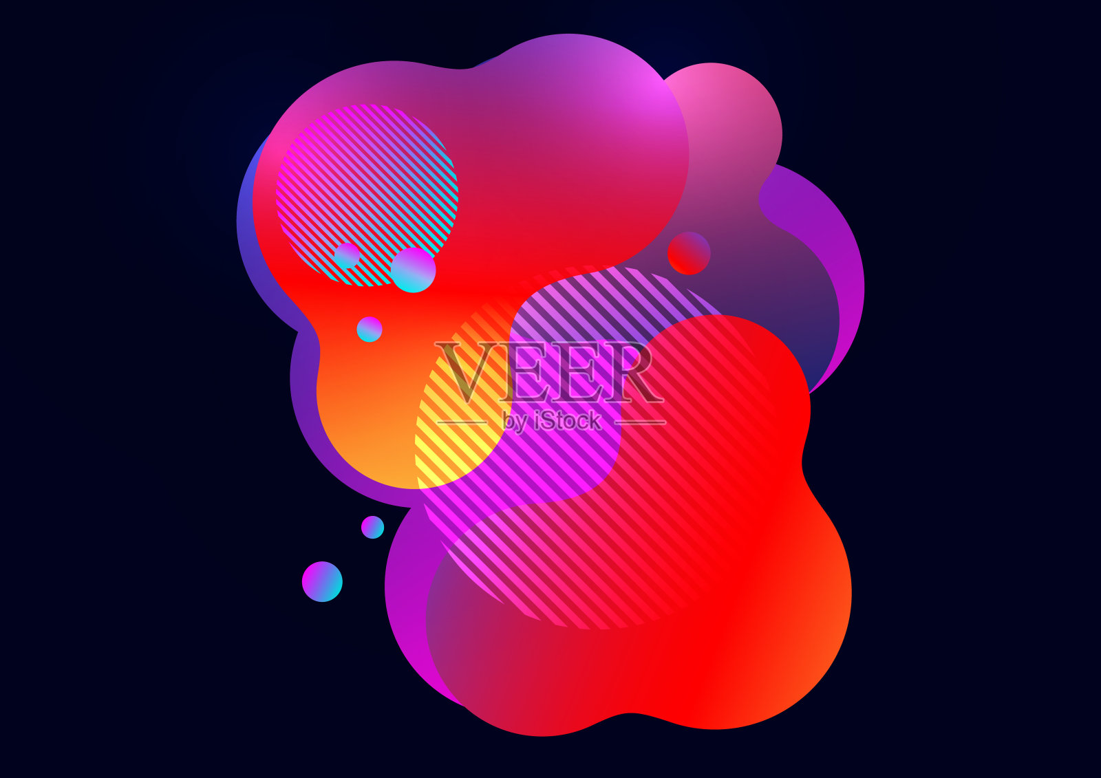 创意抽象明亮的背景。光滑的液体，白色背景上的条纹和圆点。模板印刷品，海报，传单。矢量插图。插画图片素材