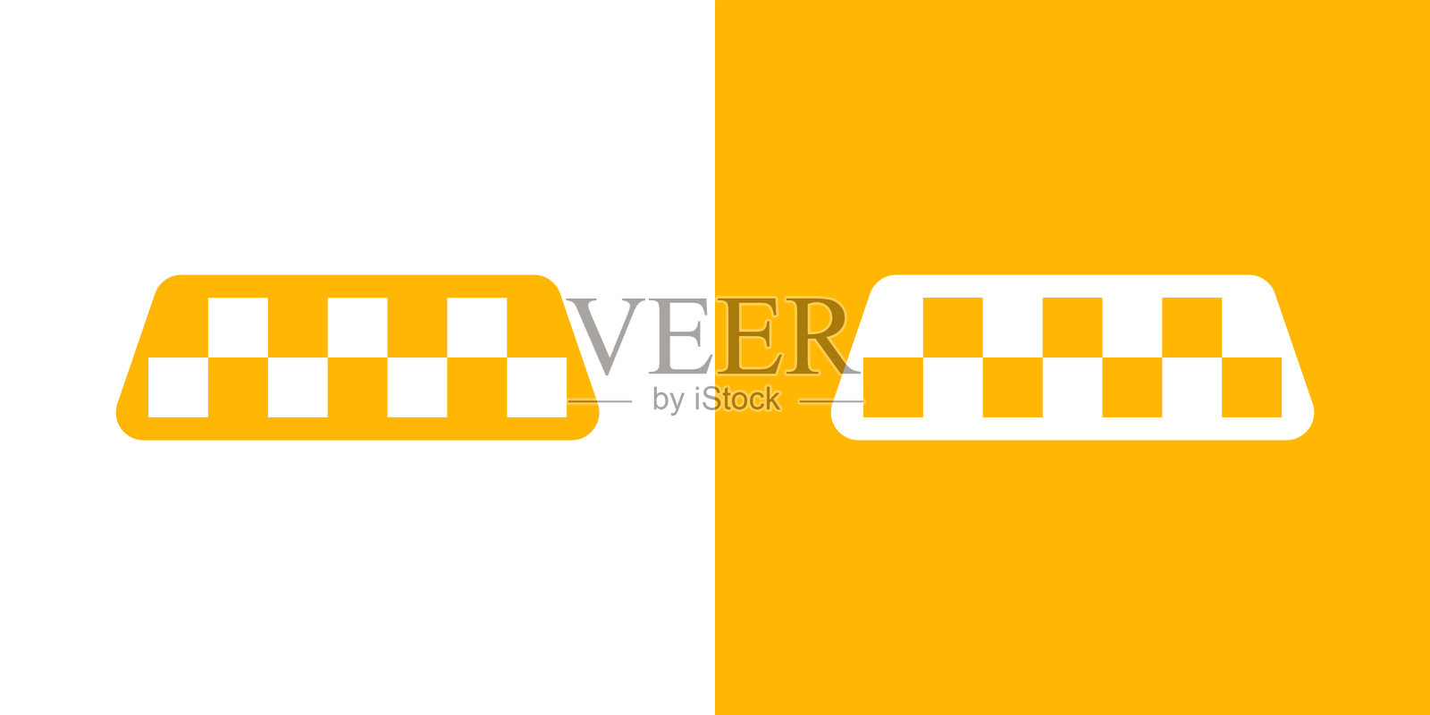 的士歌唱设计为任何目的。黄色按钮出租车图标。插画图片素材