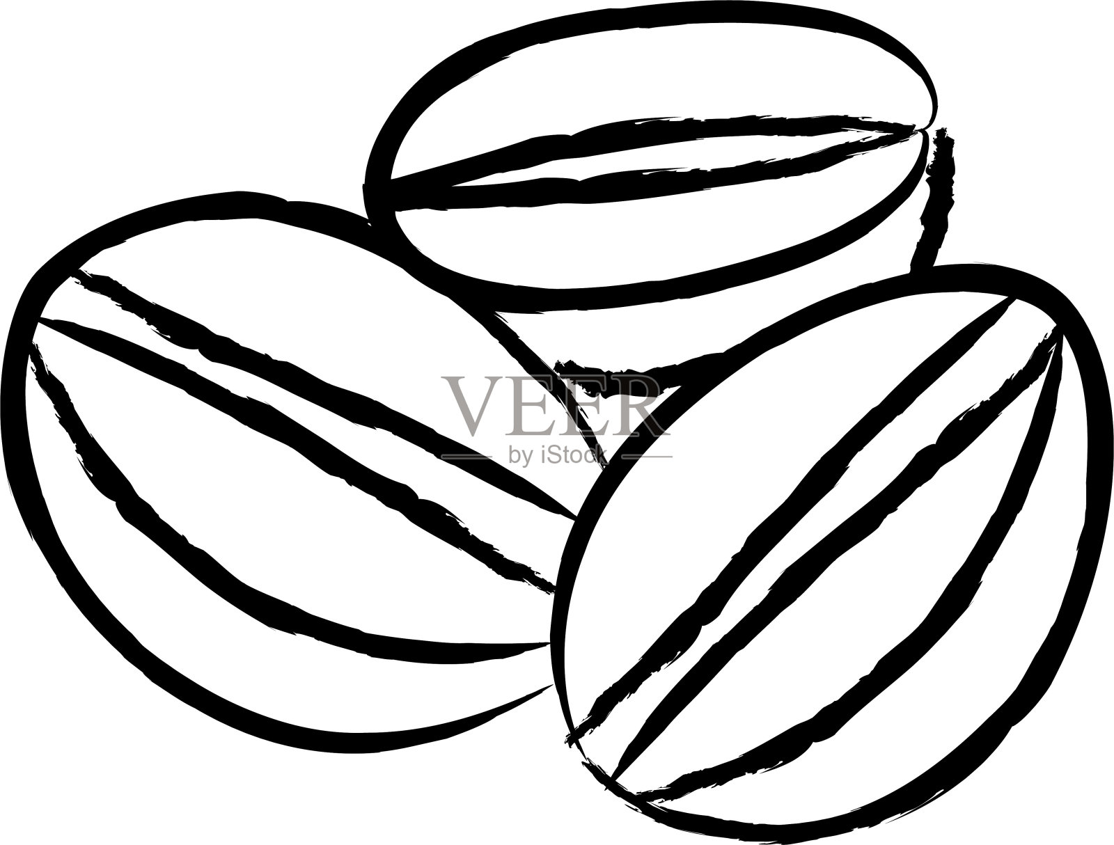 咖啡豆手绘矢量插图插画图片素材