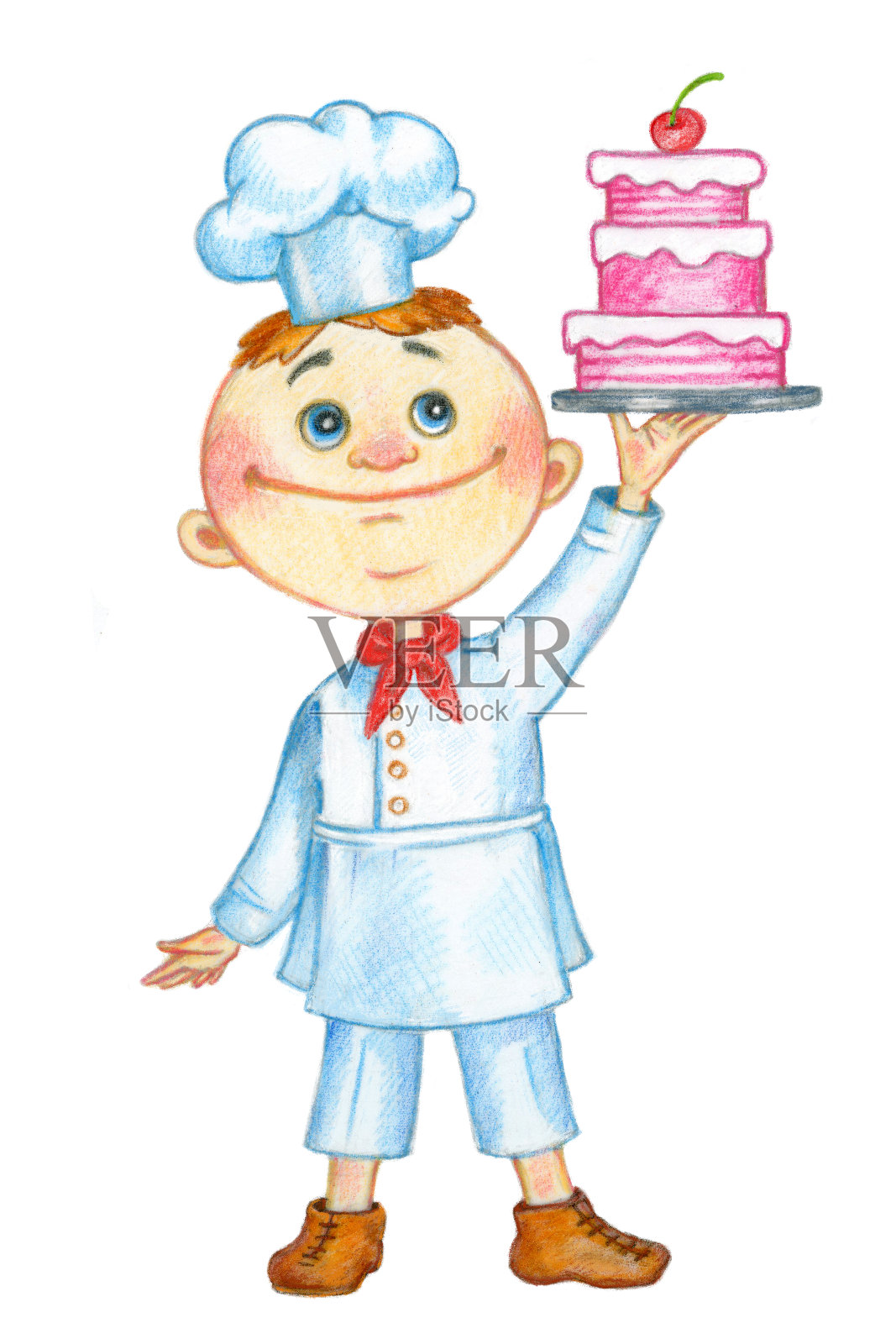 年轻的厨师插画图片素材
