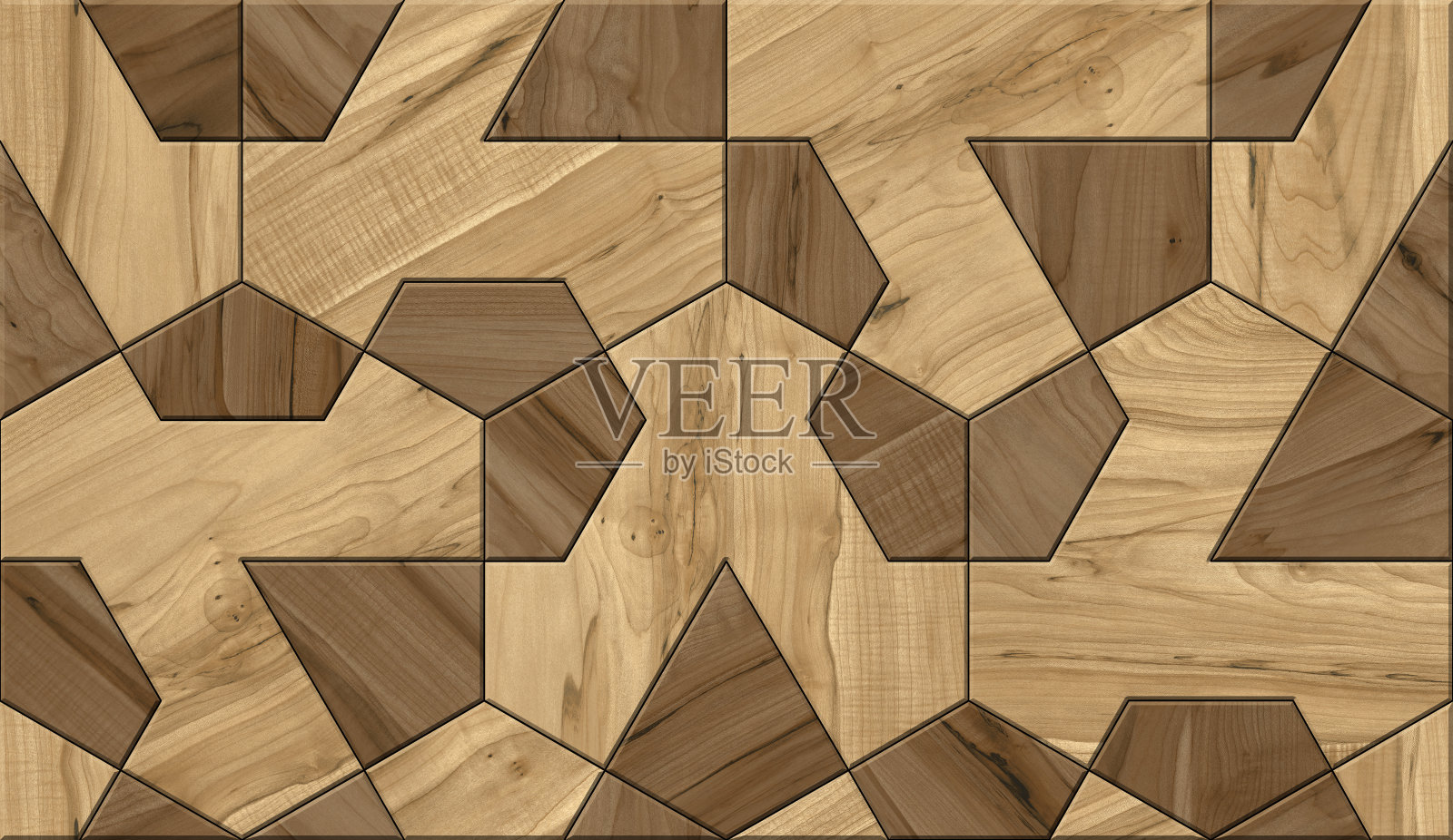 木材无缝纹理。几何装饰。木拼花。照片摄影图片