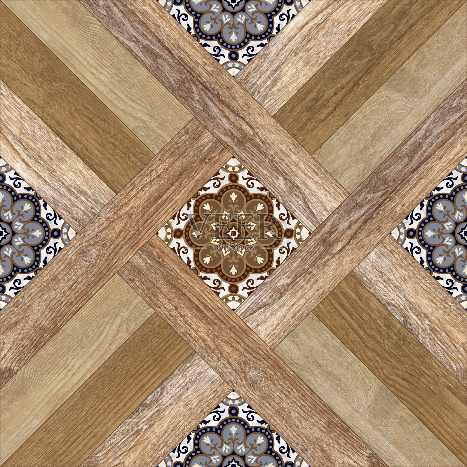 木材无缝纹理。几何装饰。木拼花。照片摄影图片