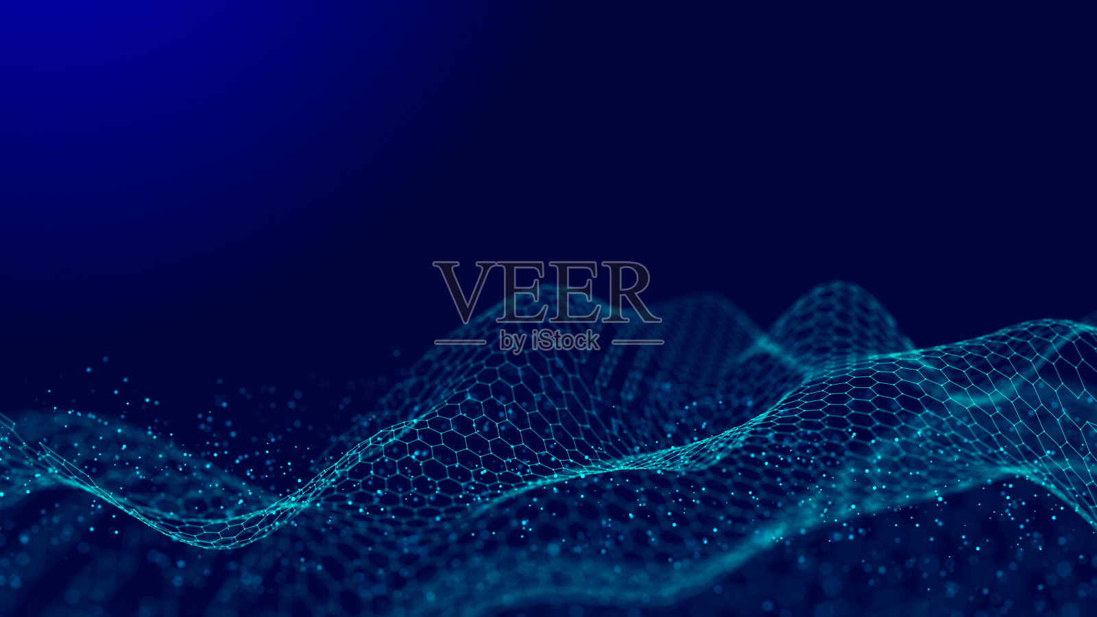 抽象数字波。数字网络背景。三维渲染照片摄影图片