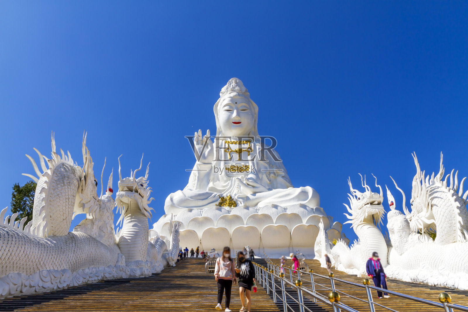 大雕像白色观音照片摄影图片
