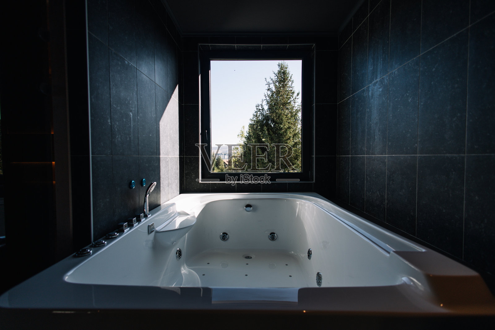 浴室带水疗和桑拿照片摄影图片