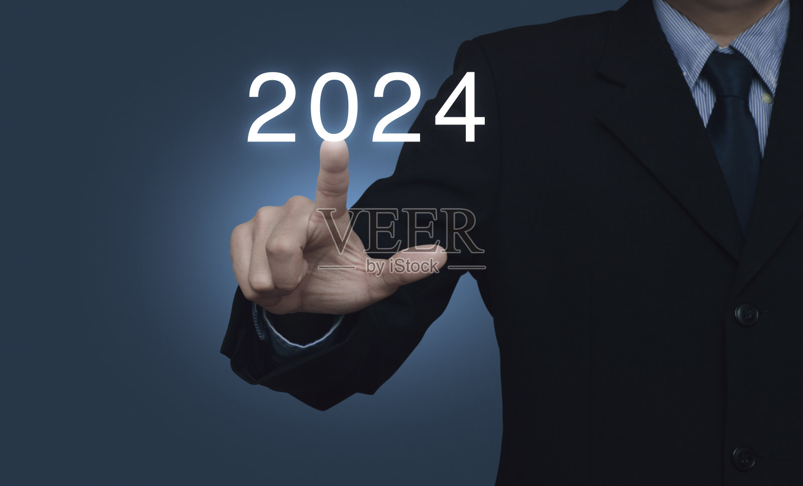 商业新年快乐2024封面概念照片摄影图片