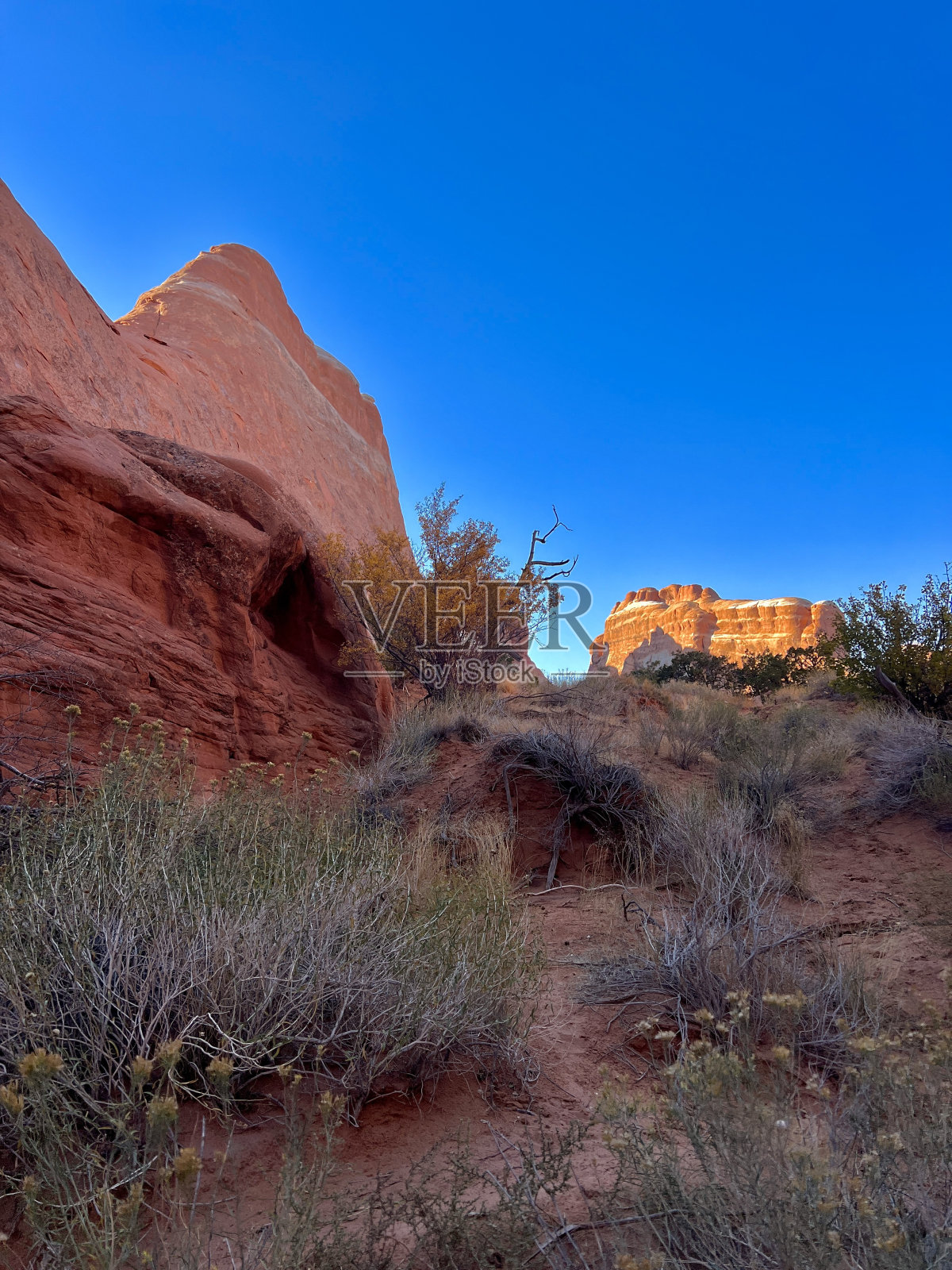 魔鬼花园，拱门国家公园，摩押，犹他州照片摄影图片