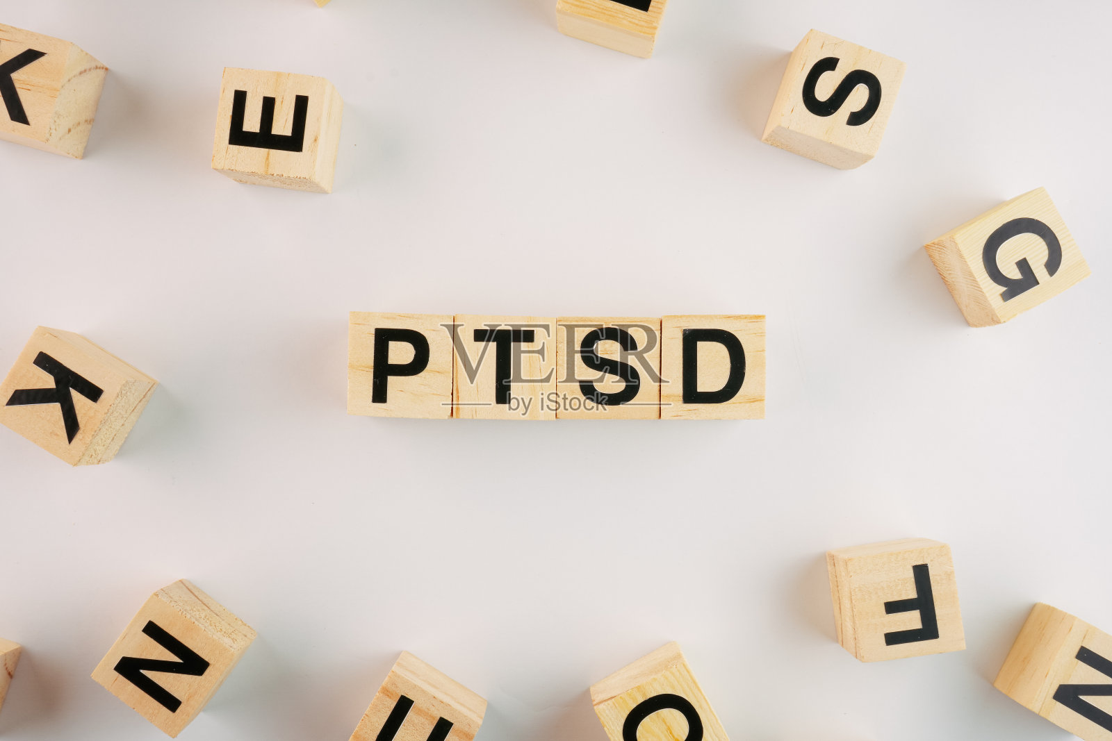 PTSD木块词概念背景照片摄影图片