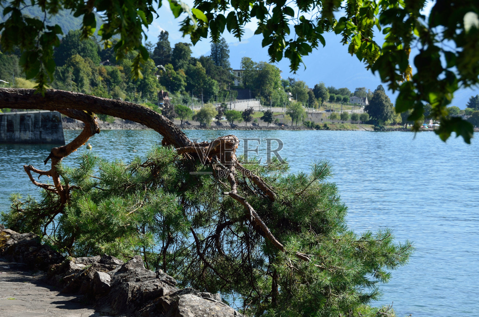 在瑞士的西龙城堡附近照片摄影图片