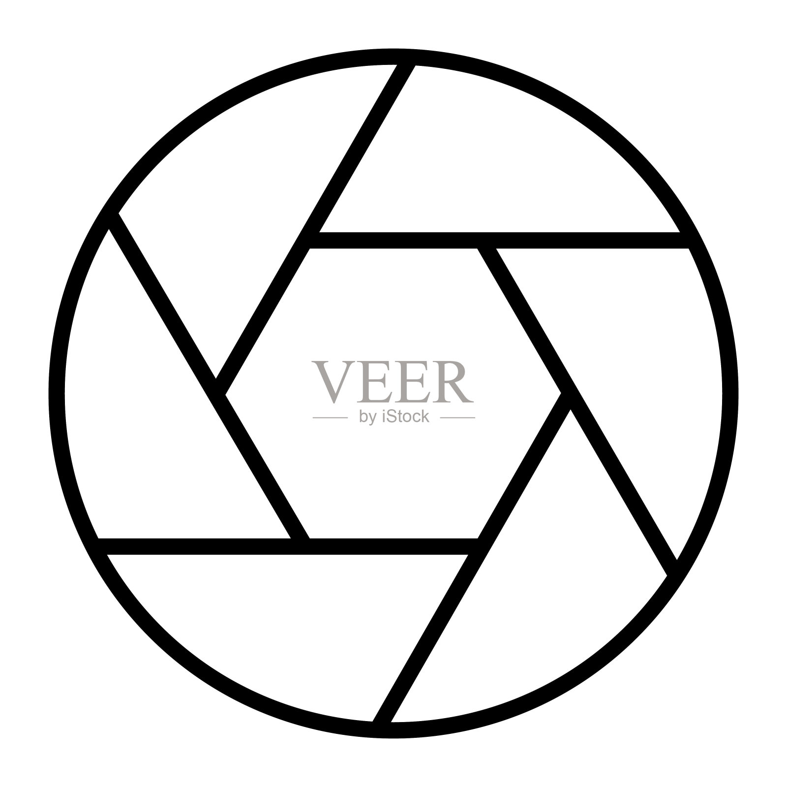 相机线快门图标。矢量图插画图片素材