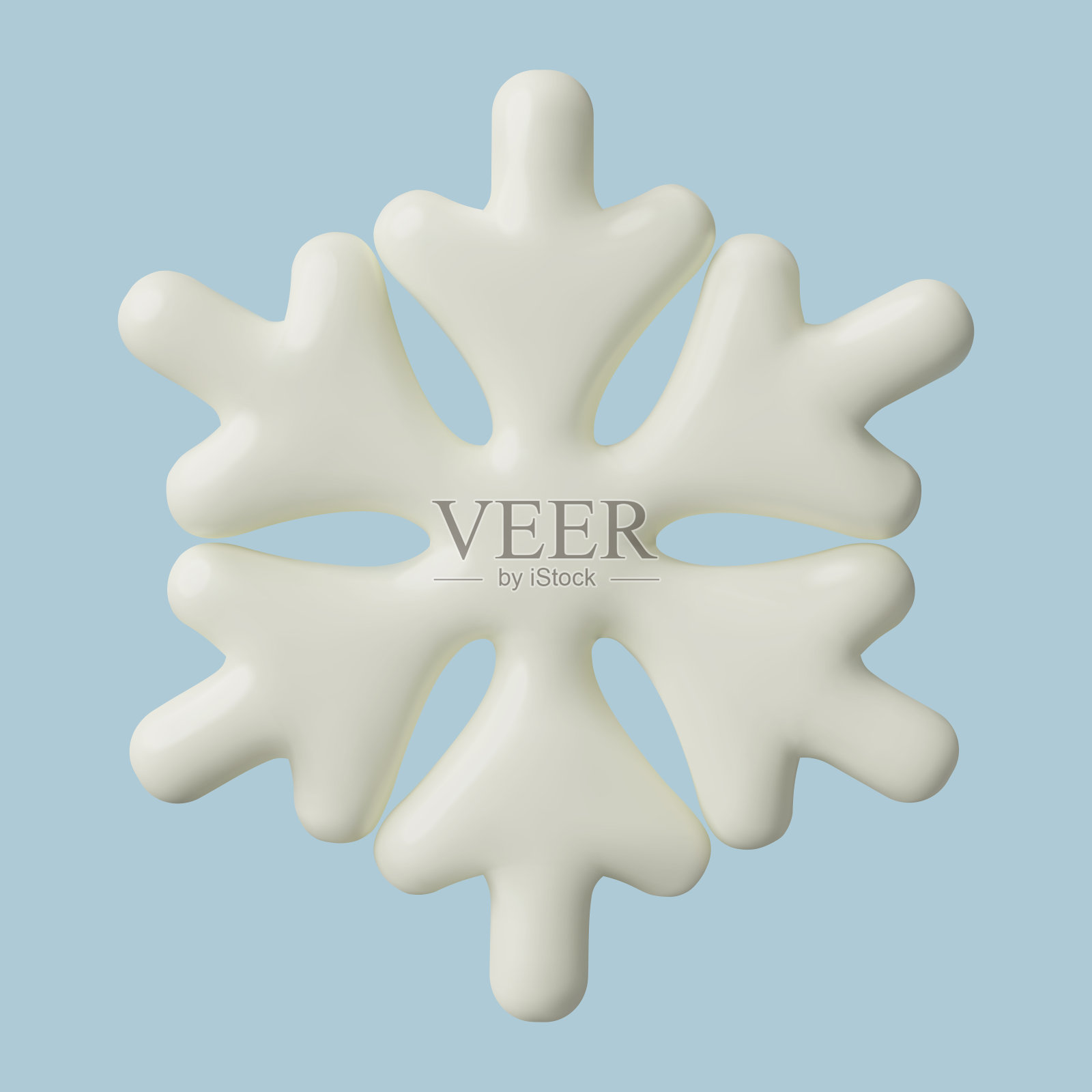 白色雪花3D图标插画图片素材