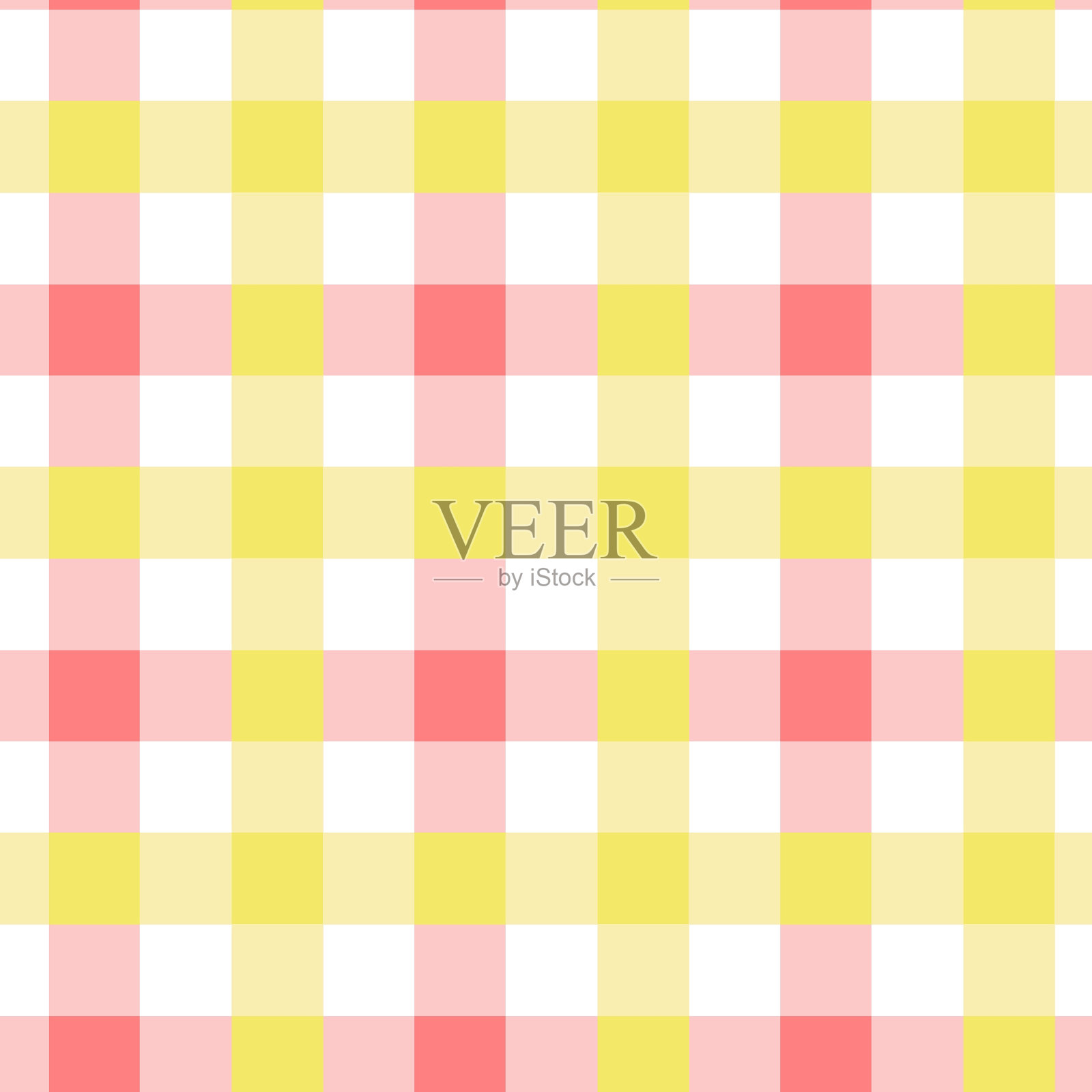 粉彩桌布格子矢量无缝图案。黄色和红色格子背景。Cottagecore Garden设计。宅基地农舍夏季图形背景。插画图片素材