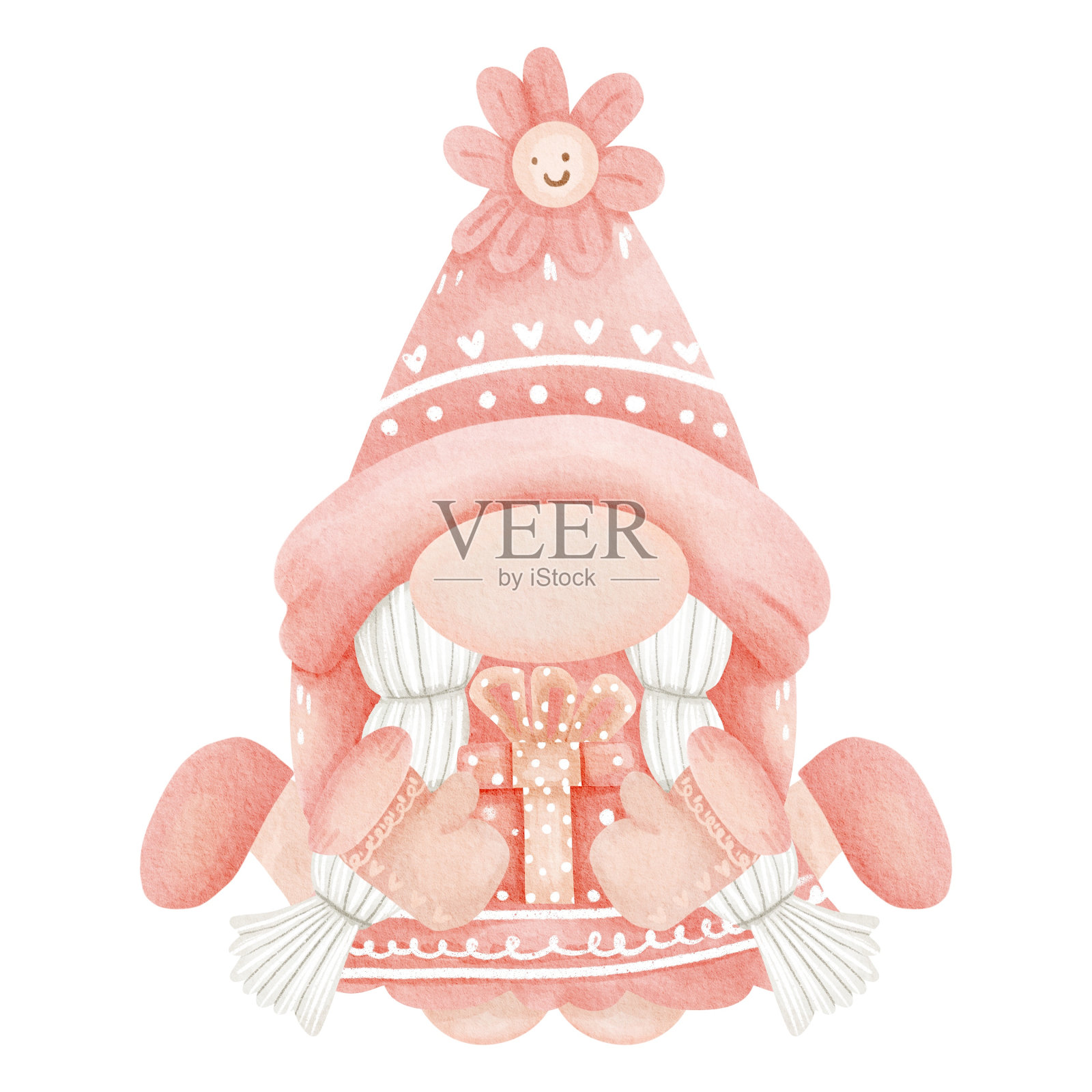 可爱的数字绘画水彩情人节元素插画图片素材