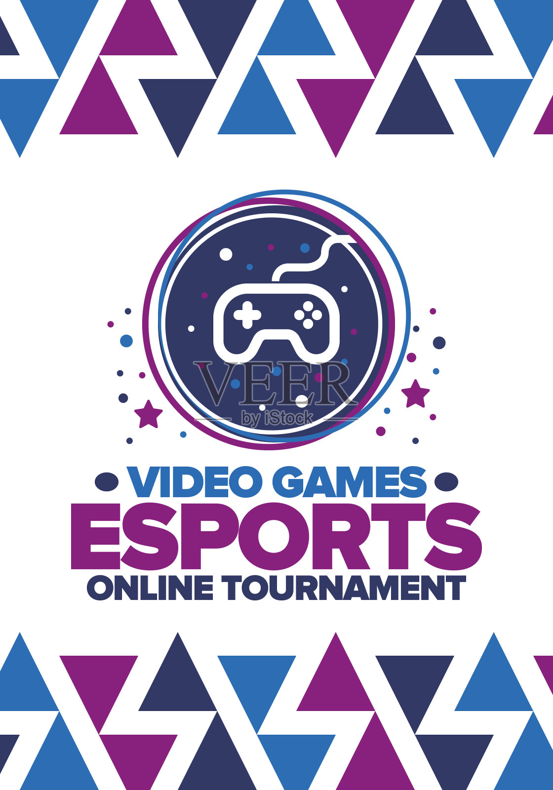 电子竞技在线锦标赛。视频游戏流媒体。电子竞技和游戏概念。玩街机，视频或电脑游戏。手柄、控制器或操纵杆。休闲、娱乐和乐趣。矢量图插画图片素材