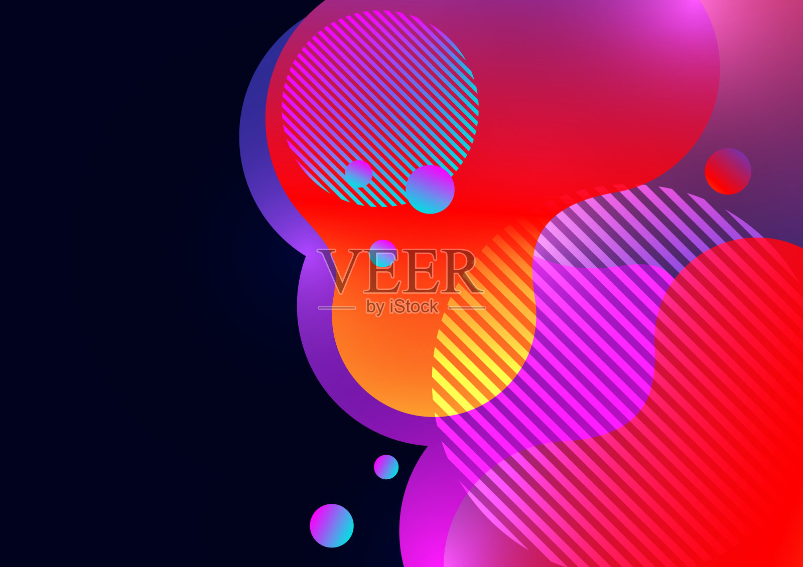 创意抽象明亮的背景。光滑的液体，白色背景上的条纹和圆点。模板印刷品，海报，传单。矢量插图。插画图片素材